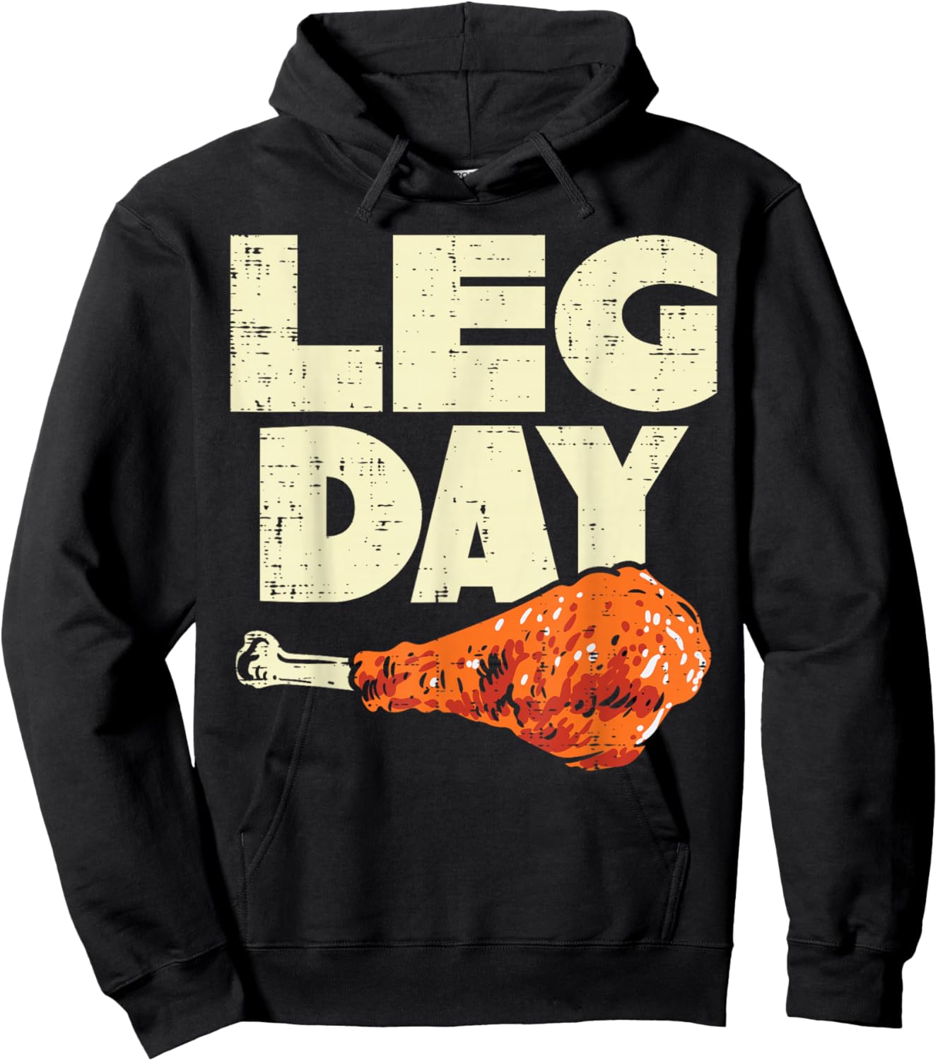 Leg Day Turkey Funny Thanksgiving Workout Men Women Kids Hoodie - Hoodie | Black