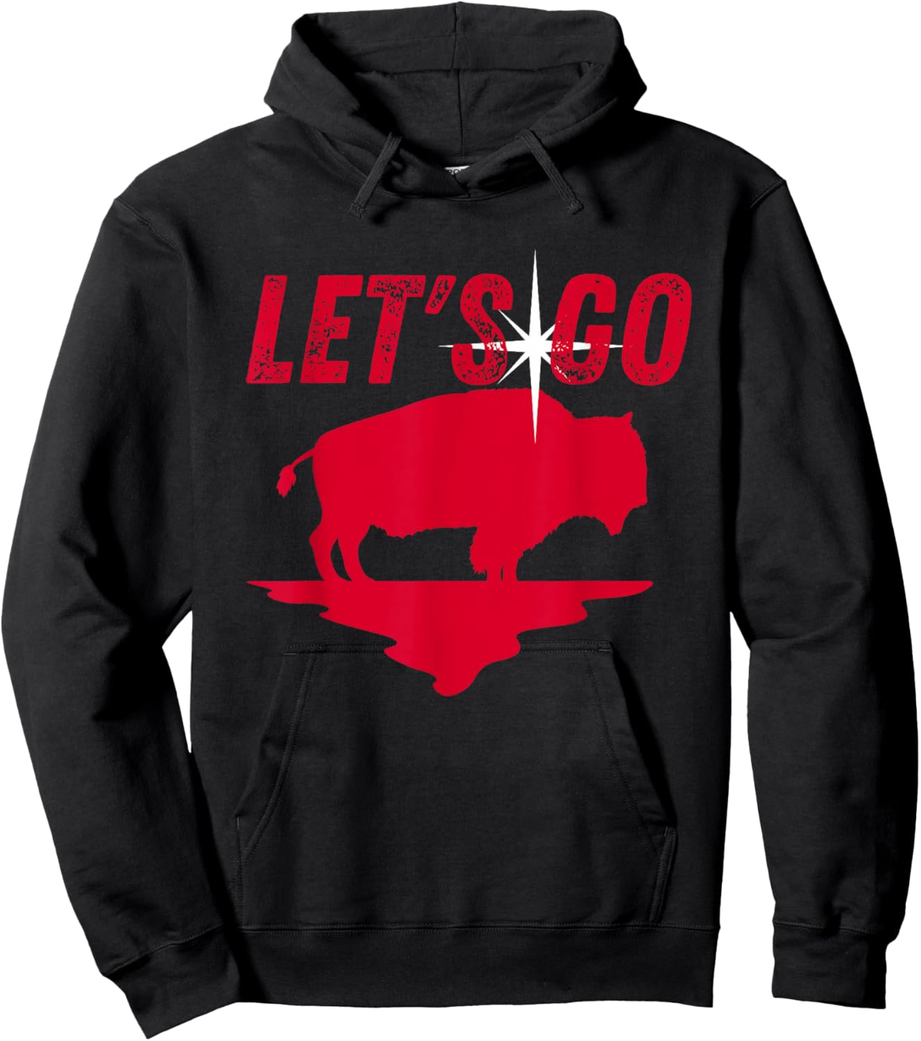 Let's Go Buffalo New York WNY BFLO Vintage Football Hoodie - Hoodie | Black
