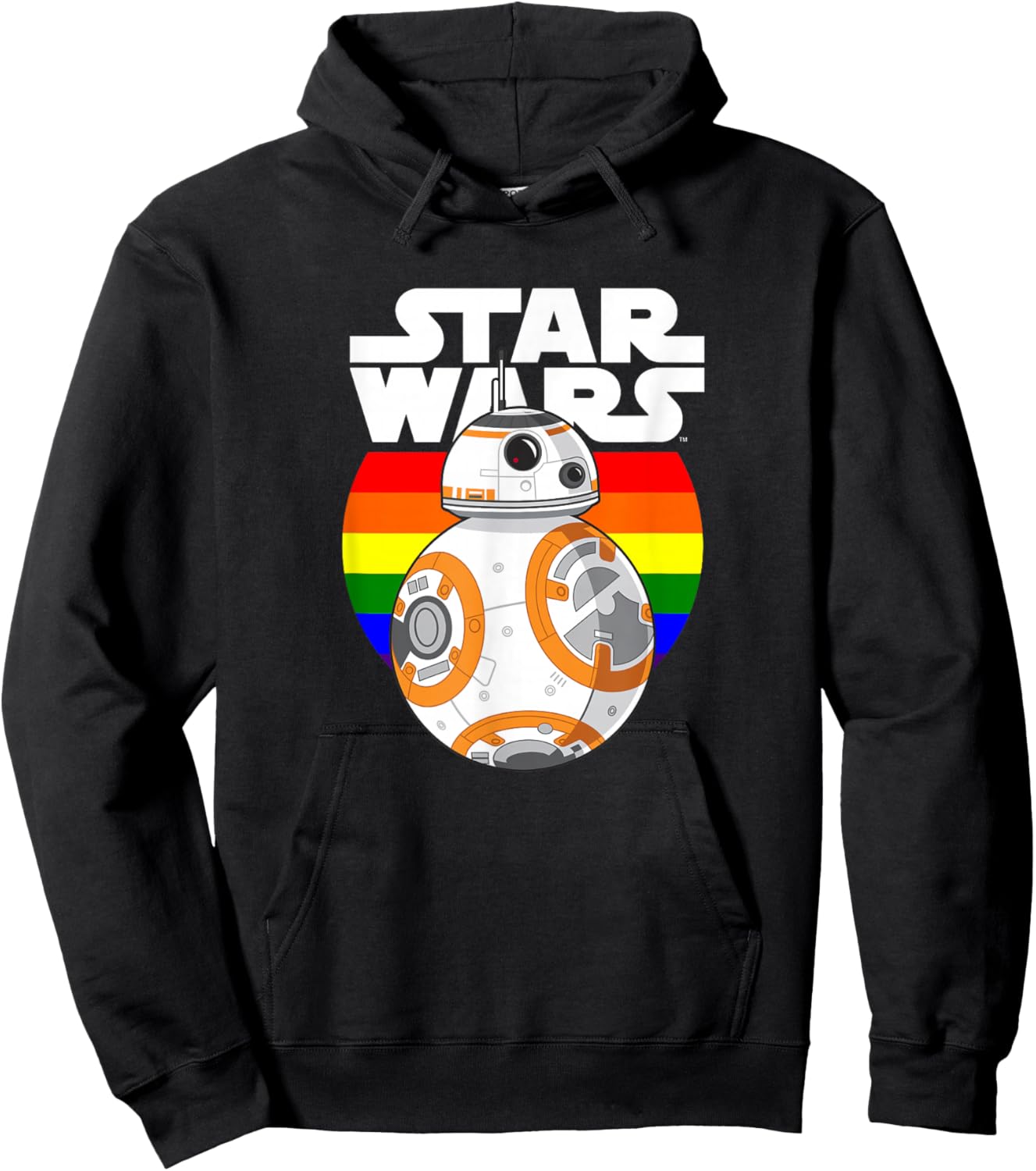Star Wars BB-8 Rainbow Circle Background Hoodie - Hoodie | Black