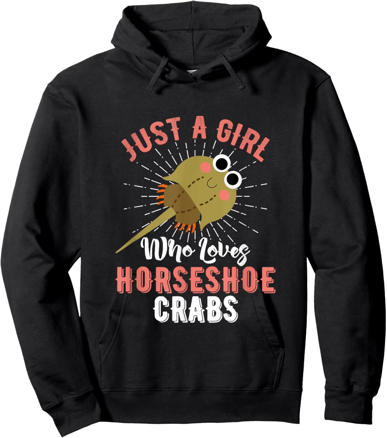Just A Girl Who Loves Horseshoe Crabs Xiphosura Encycloart Hoodie - Hoodie | Black