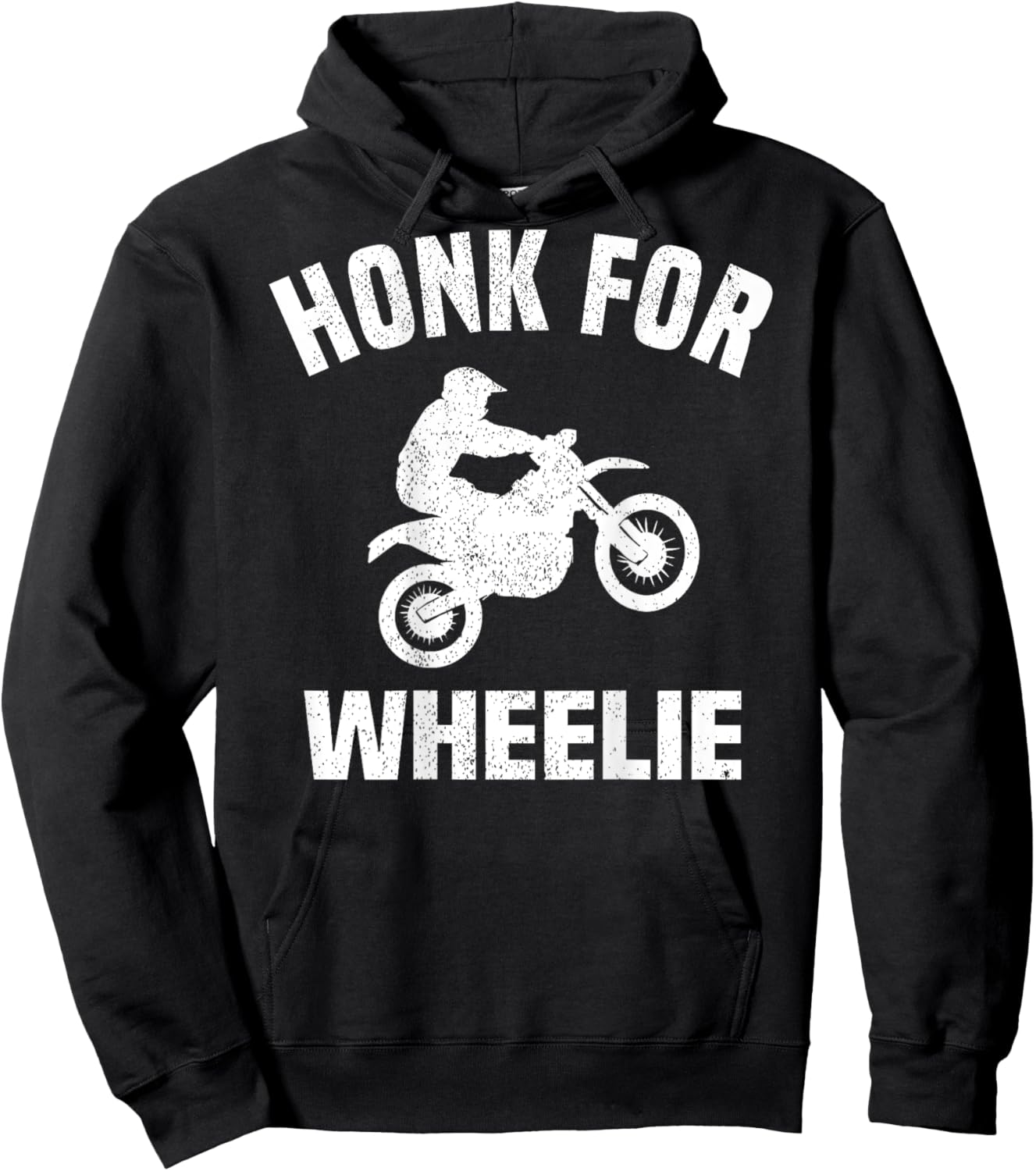 Honk For Wheelie, On Back Hoodie - Hoodie | Black