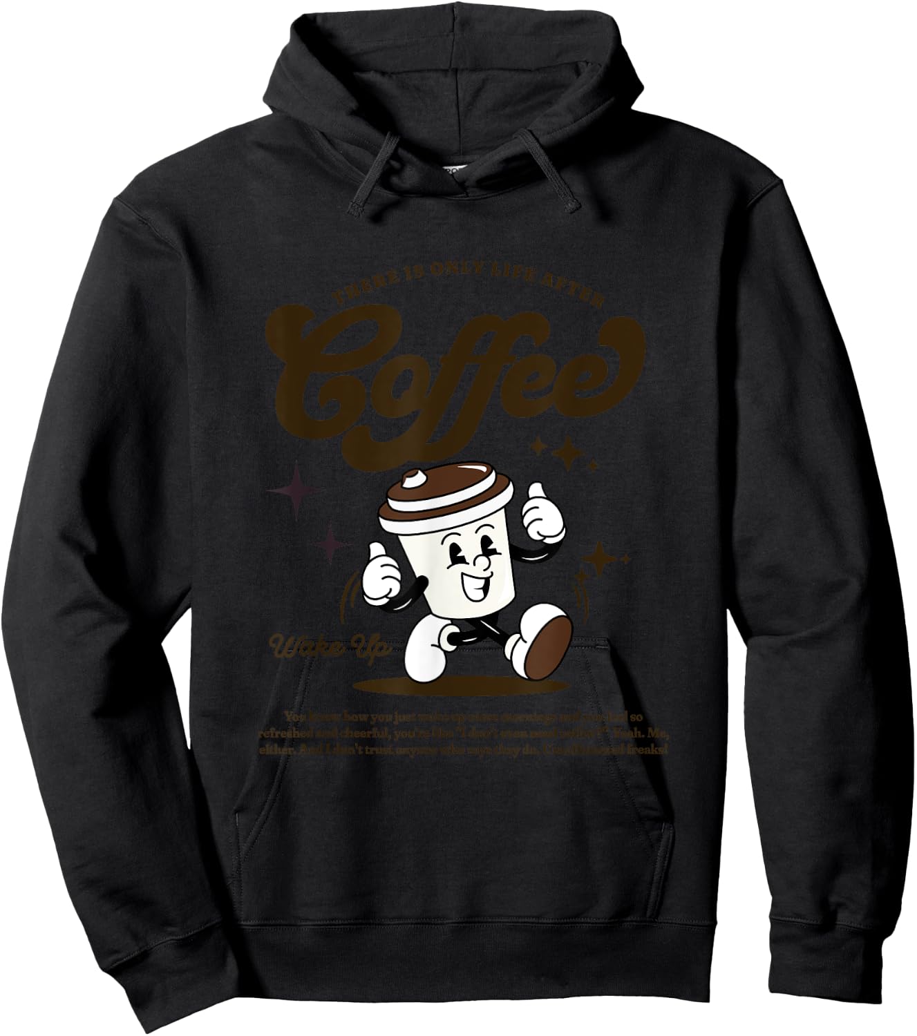 Retro Life after Coffee Hoodie - Hoodie | Black