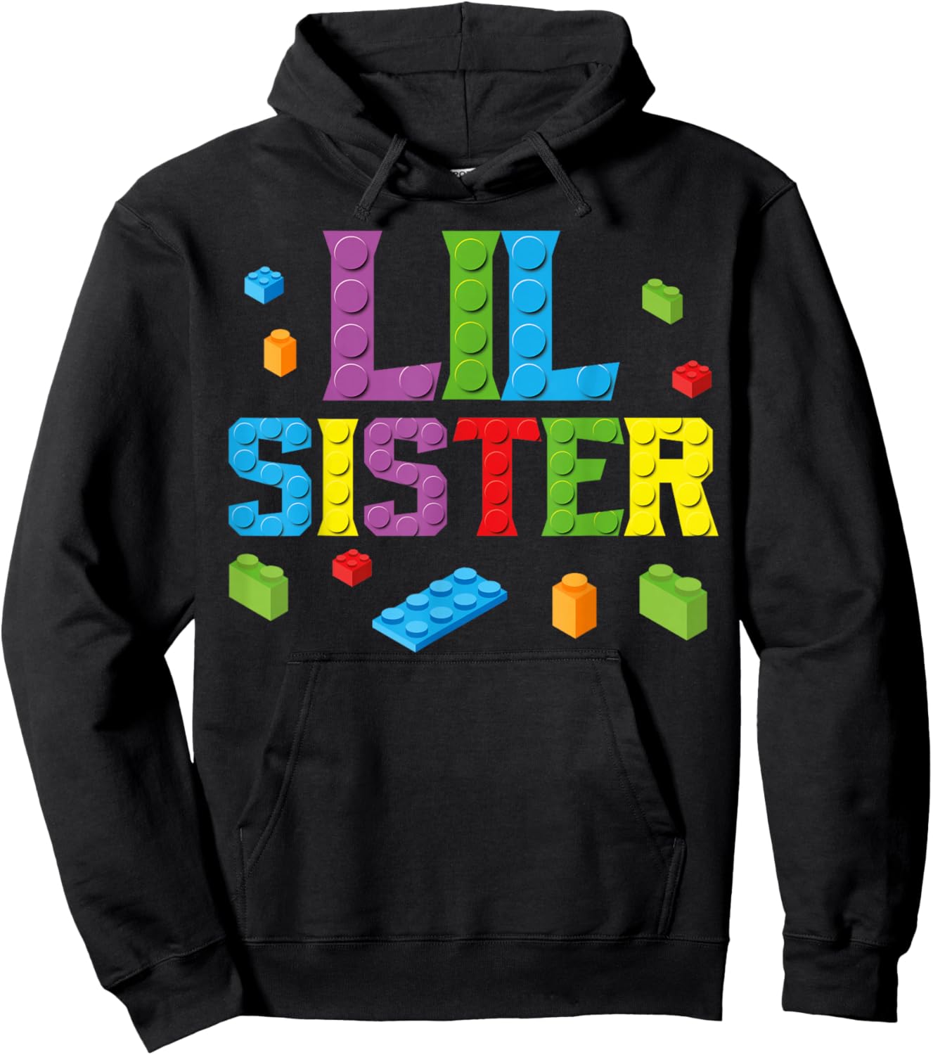 Lil Sister Master Builder Building Bricks Blocks Family Set Hoodie - Hoodie | Black