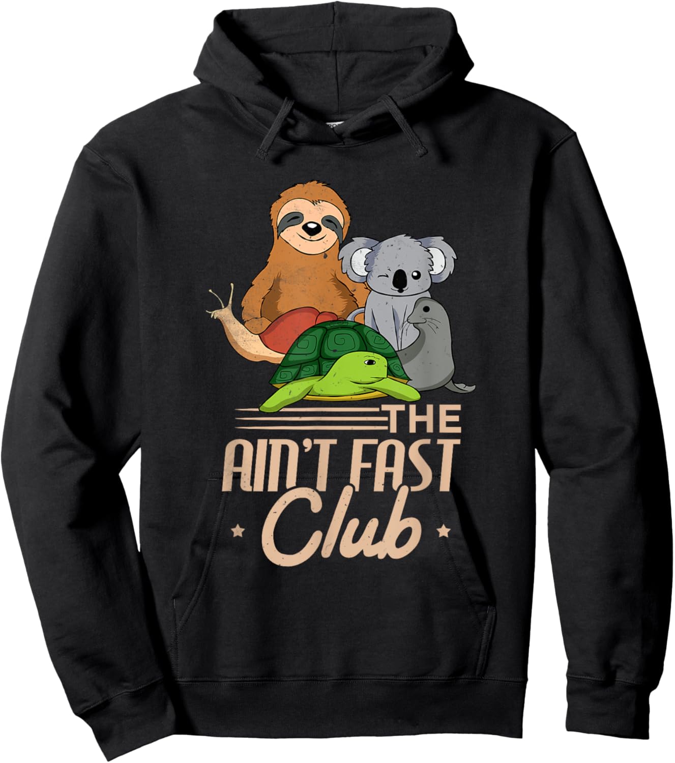 The Aint Fast Club Funny And Cute Slow Animals Hoodie - Hoodie | Black