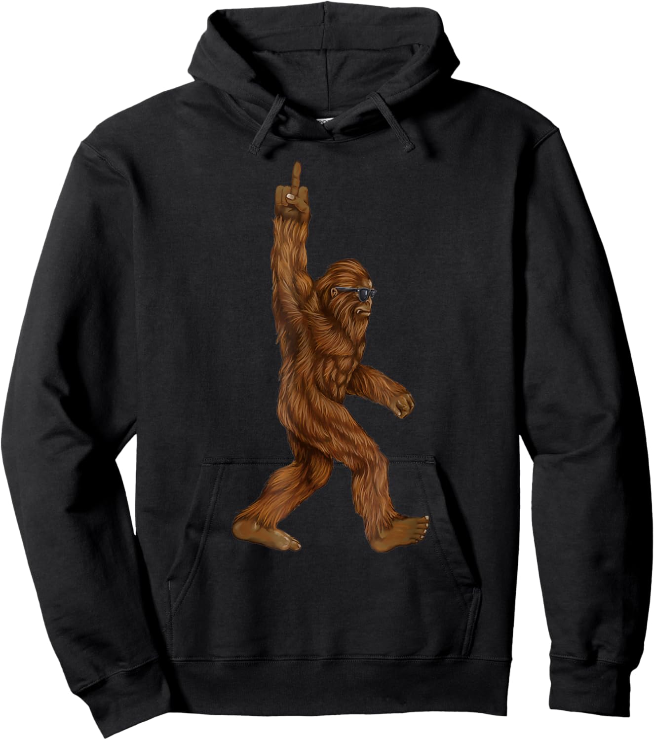 Bigfoot Middle Finger for Squatch Believers Funny Hoodie - Hoodie | Black