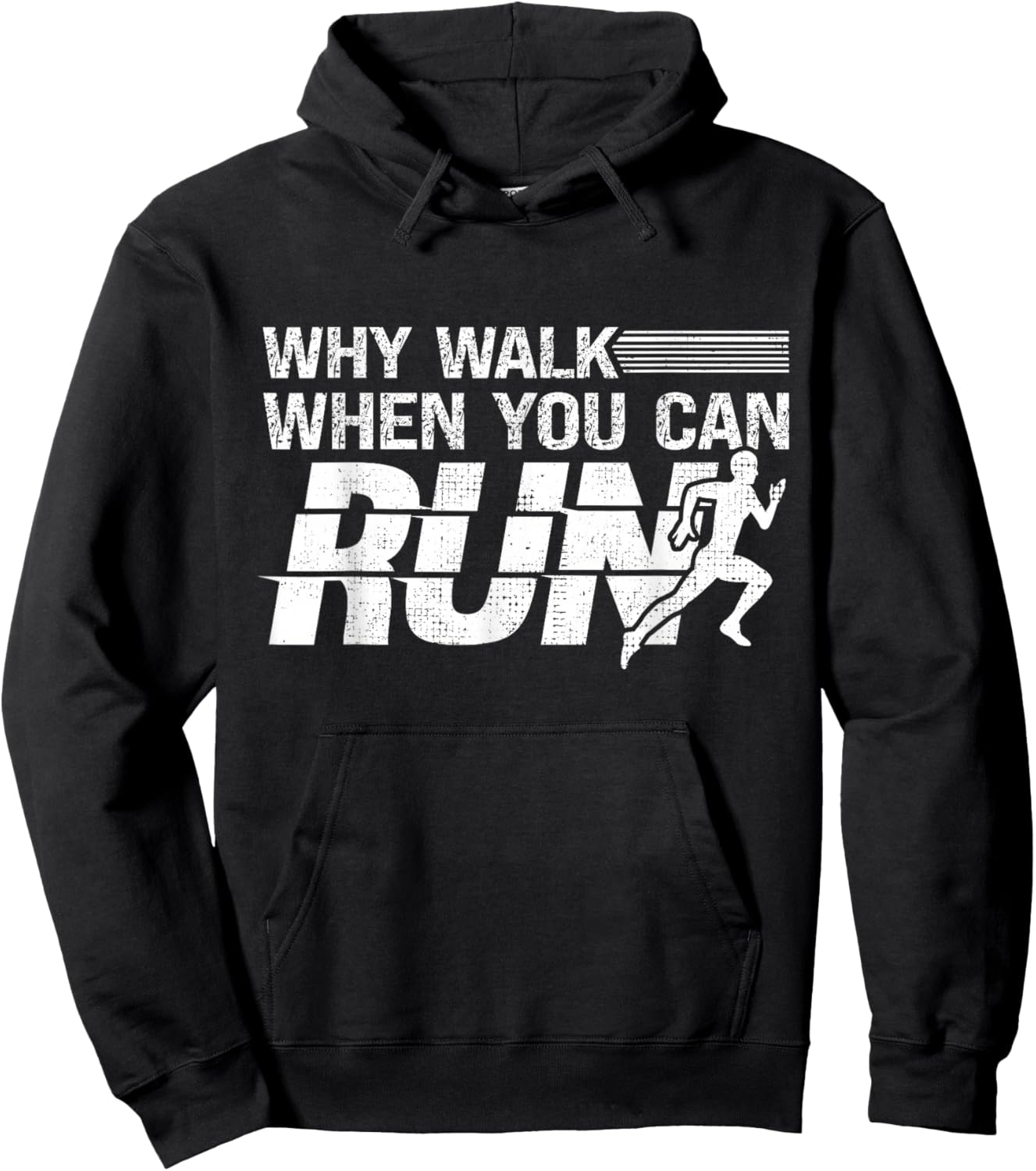 Funny Why Walk When You Can Run Running Sports Hoodie - Hoodie | Black