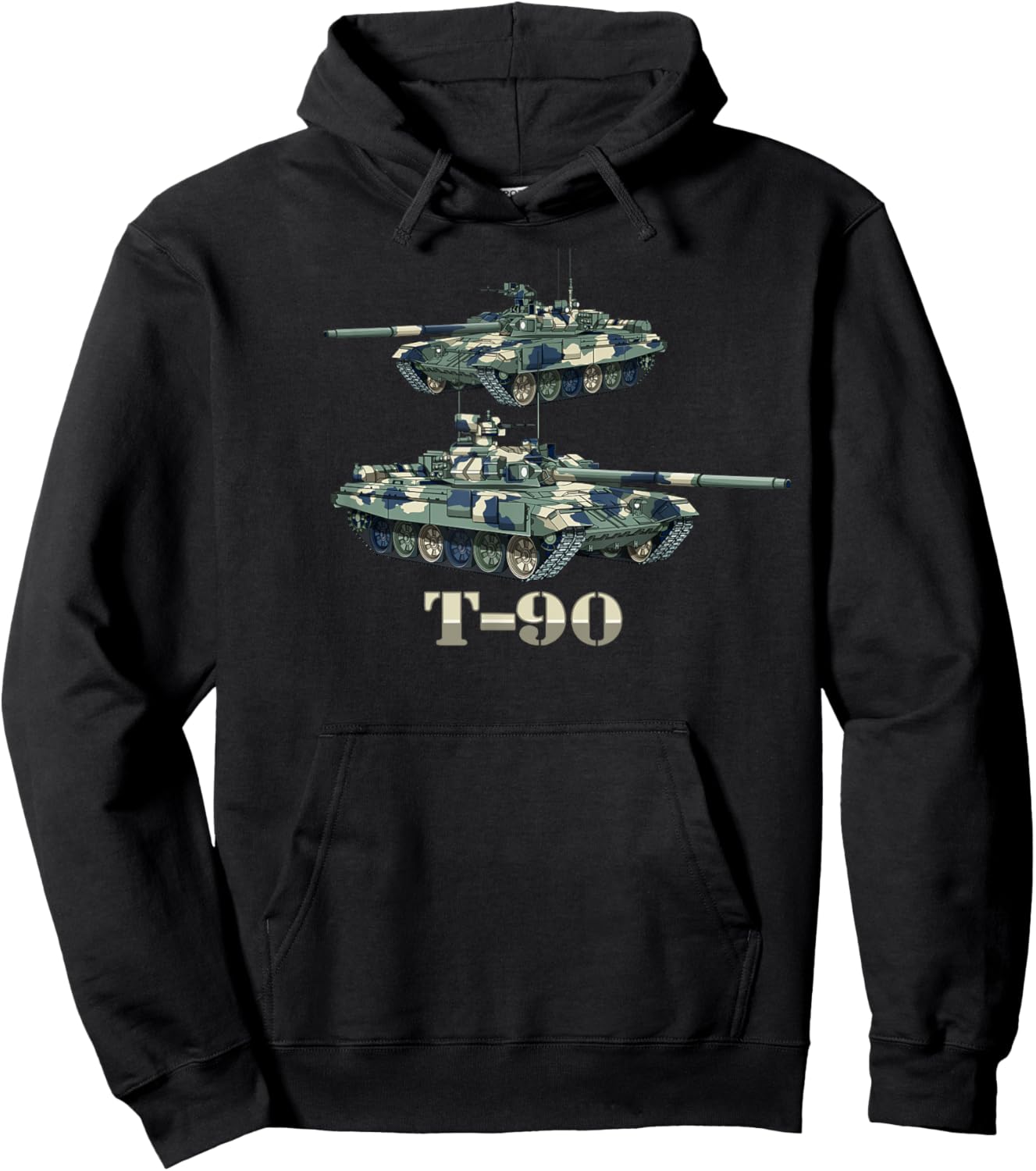 T-90 Russian Main Battle Tanks Diagram Hoodie - Hoodie | Black