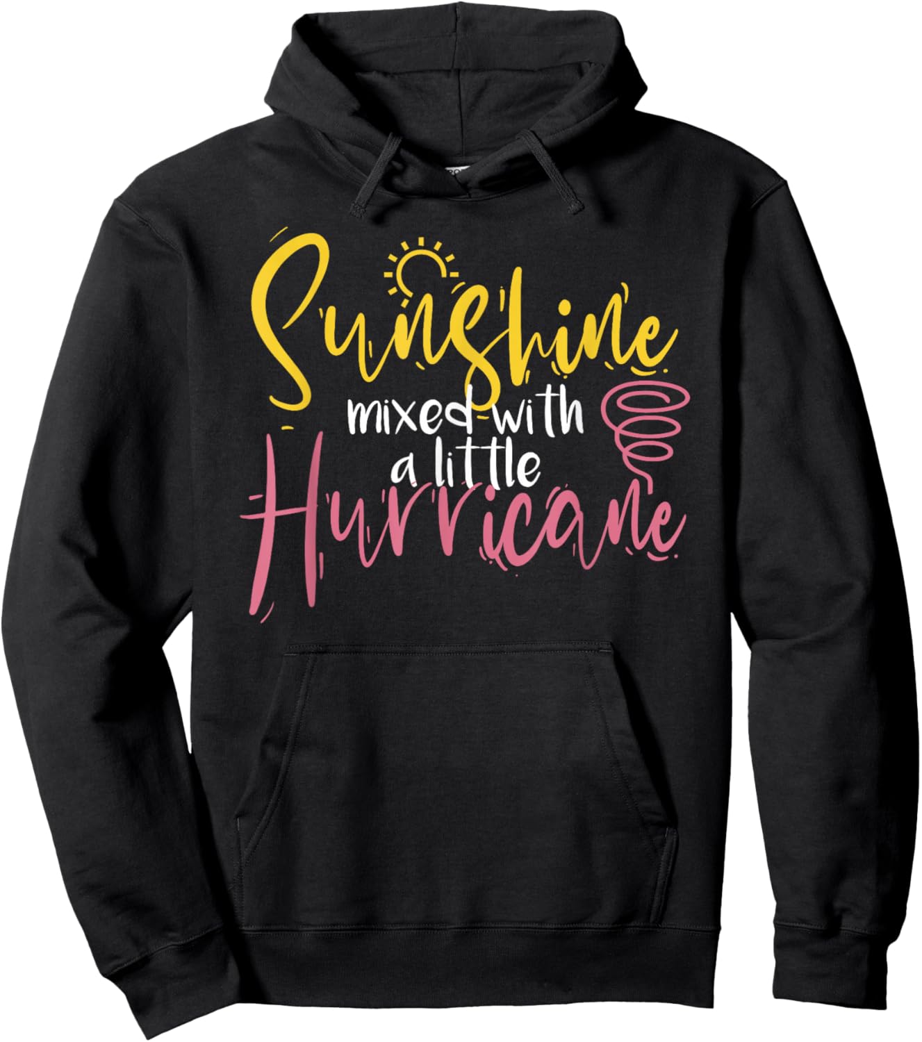 Sunshine Mixed with A Little Hurricane Positive Vibes Small Hoodie - Hoodie | Black