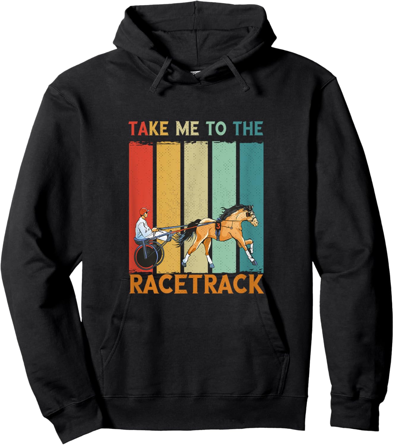 Retro Take Me To Track Trotter Equitation Harness Racing Hoodie - Hoodie | Black