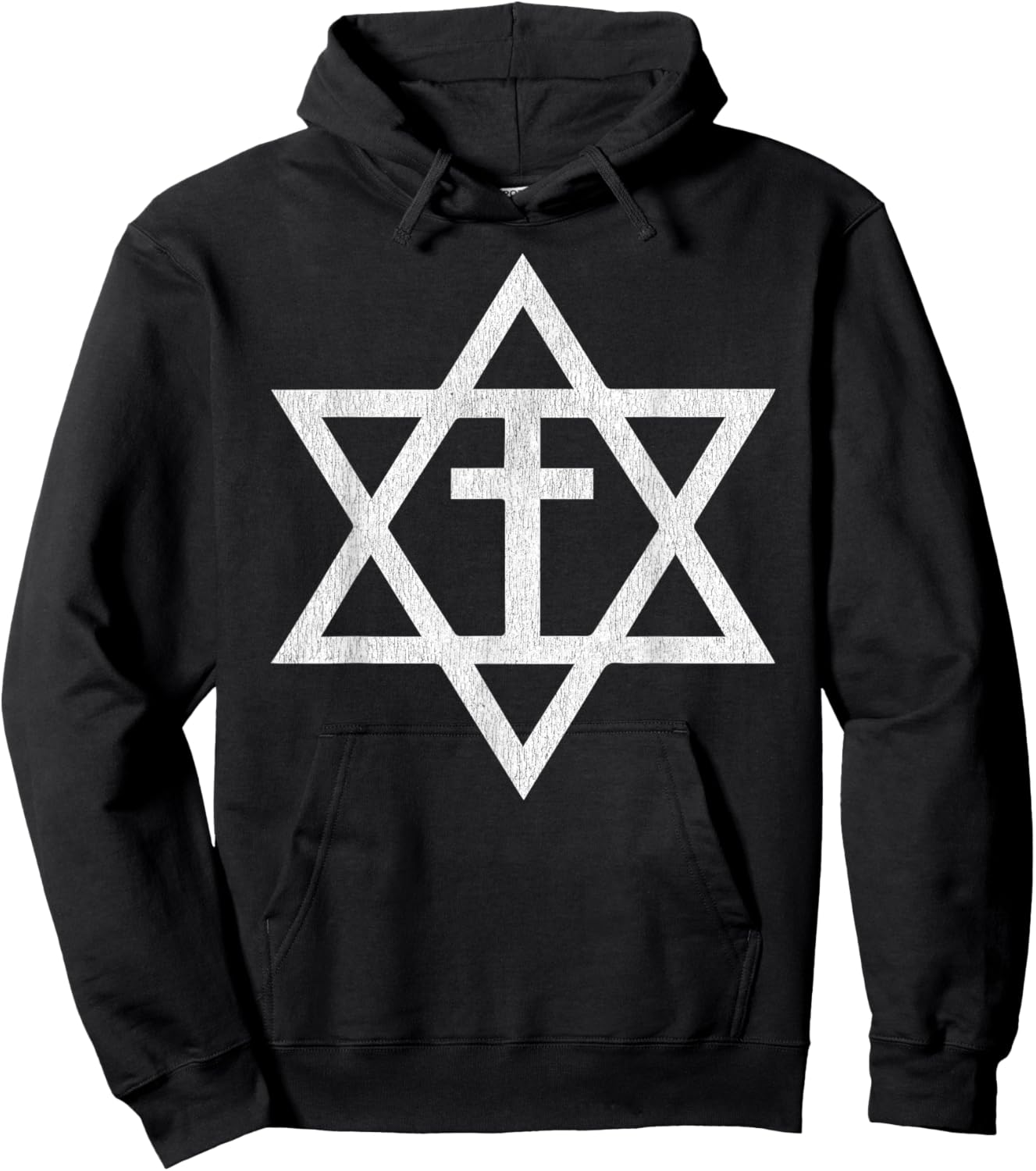 Messianic Cross Star of David Hoodie - Hoodie | Black