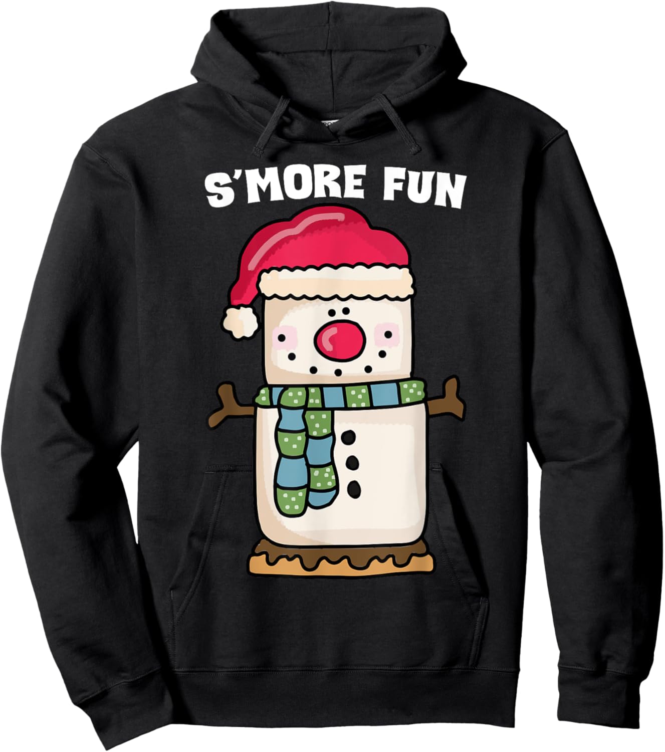 S'more Fun Snowman Funny Camping Pajama Hoodie - Hoodie | Black