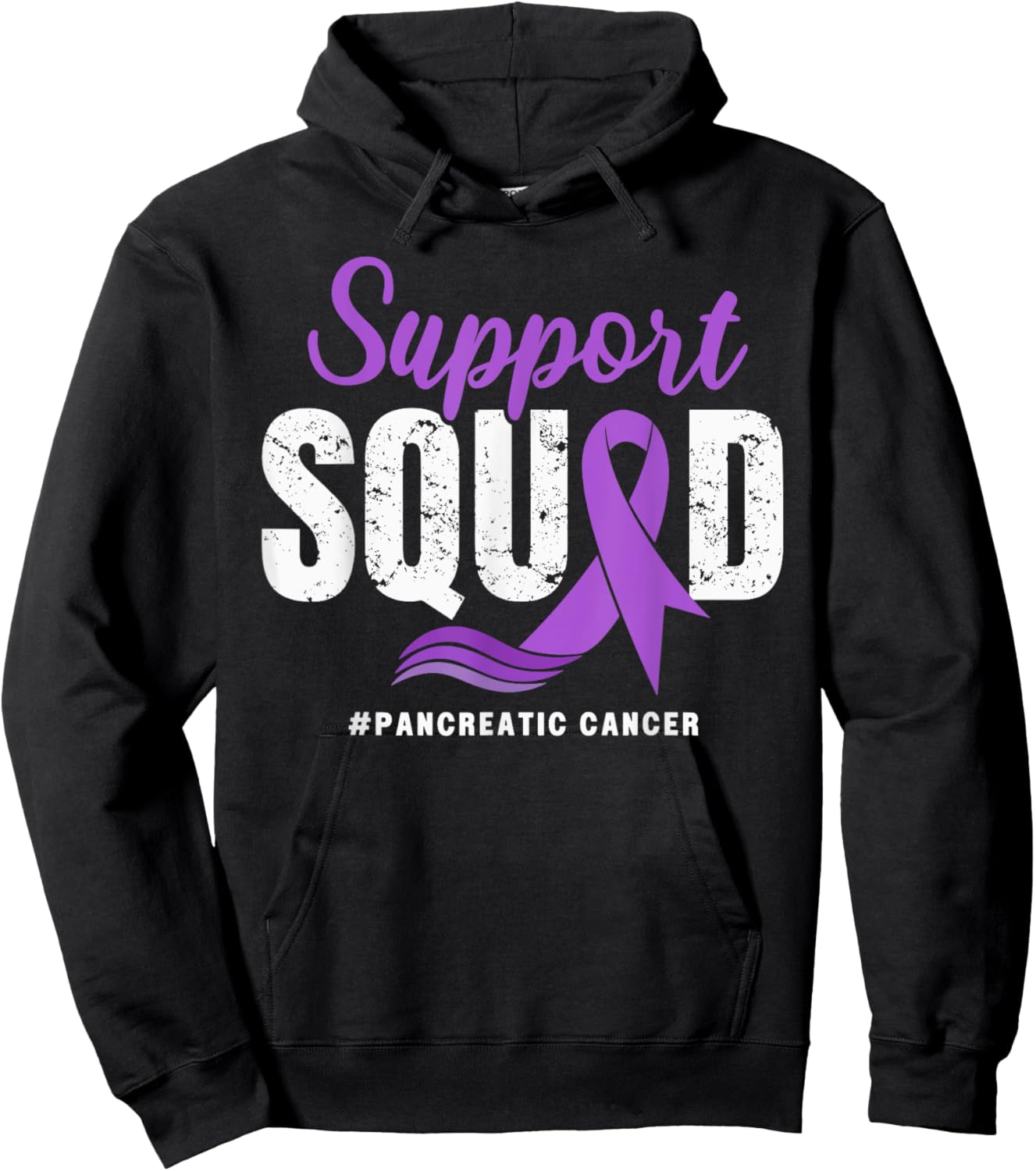 Pancreatic Cancer Support Squad Purple awareness Ribbon Hoodie - Hoodie | Black