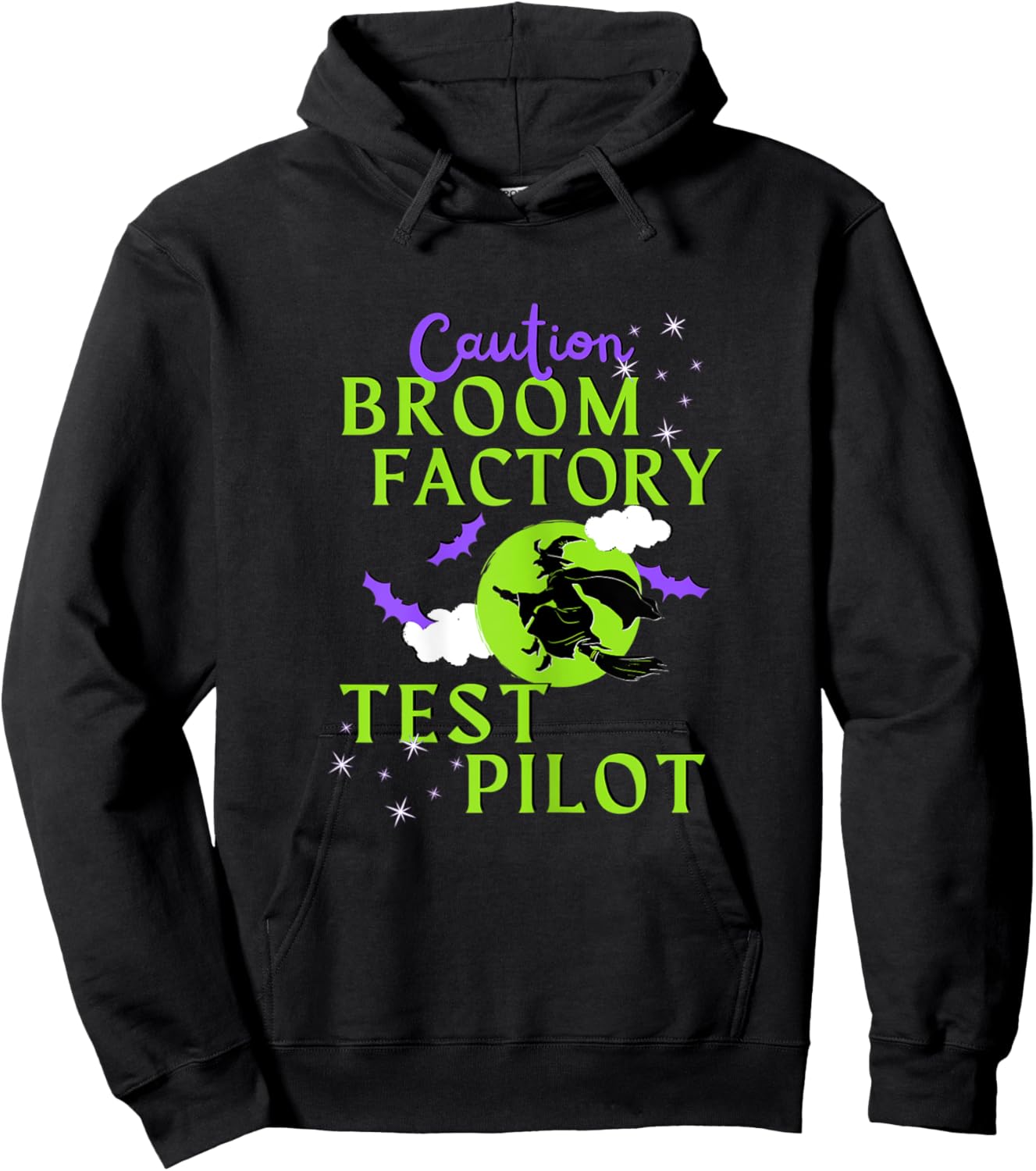 Sarcastic Broom Factory Test Pilot Sassy Halloween Witch Hoodie - Hoodie | Black