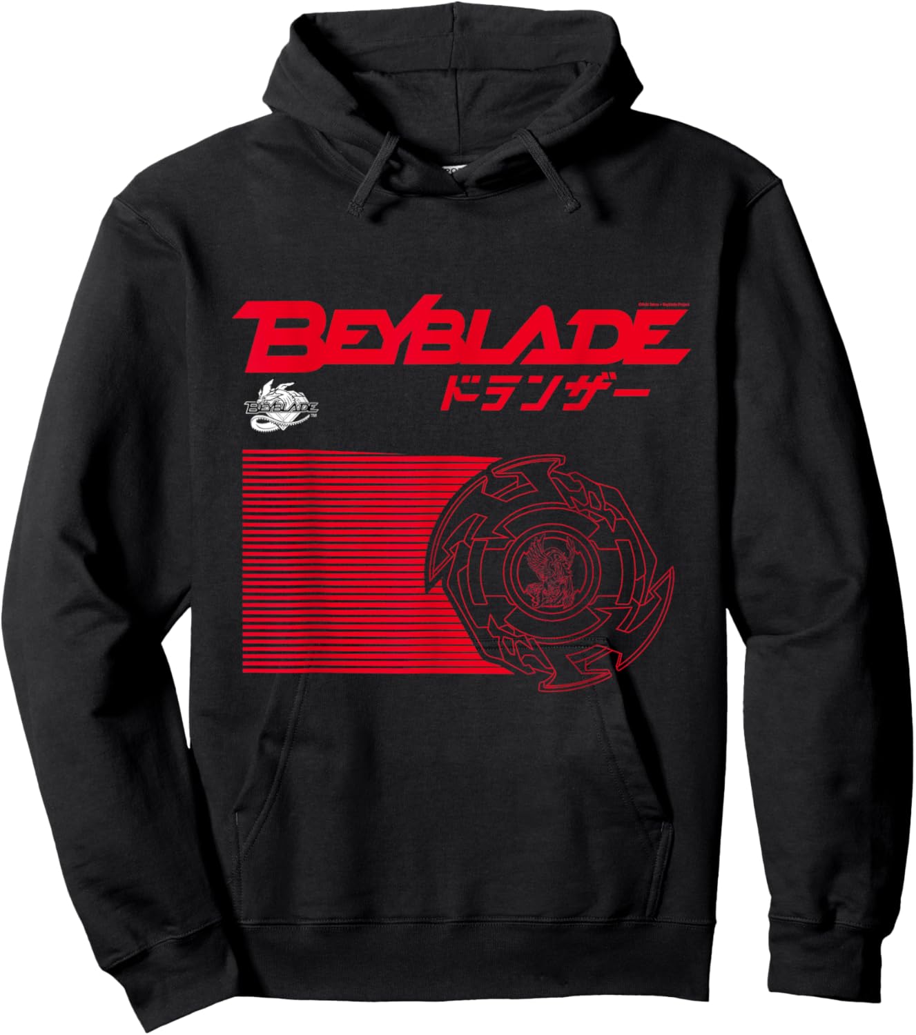 Hasbro BEYBLADE DRANZER Men's Black Modern Cartoon Hoodie - Hoodie | Black