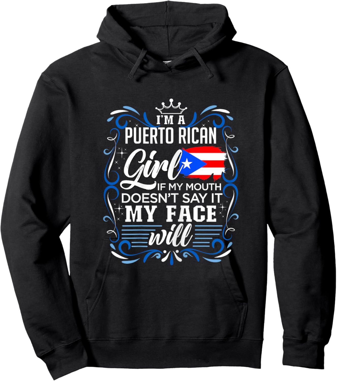 I'm A Puerto Rican Girl boricua Design Hoodie - Hoodie | Black