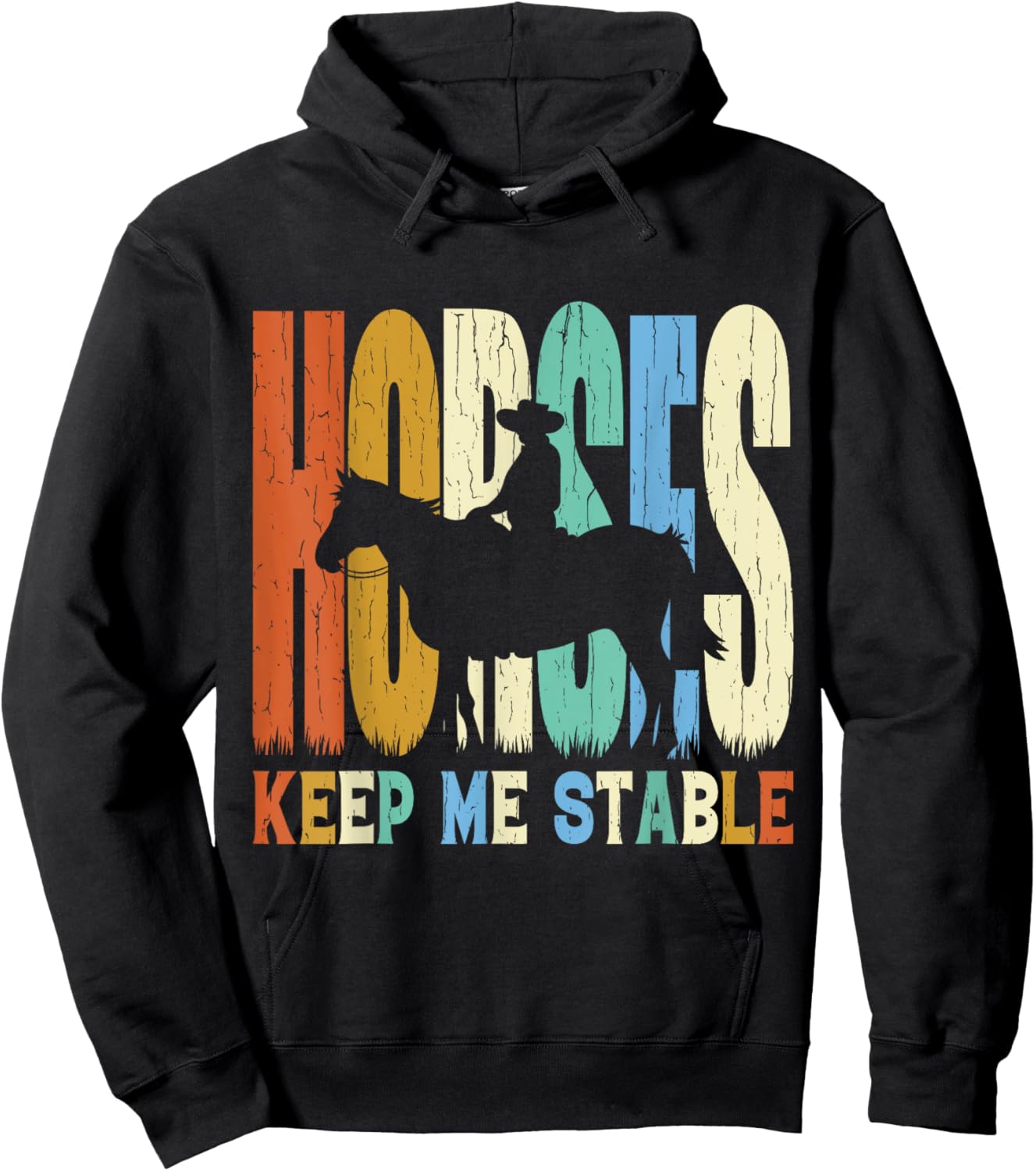 Retro Vintage Style Horses Keep Me Stable Hoodie - Hoodie | Black