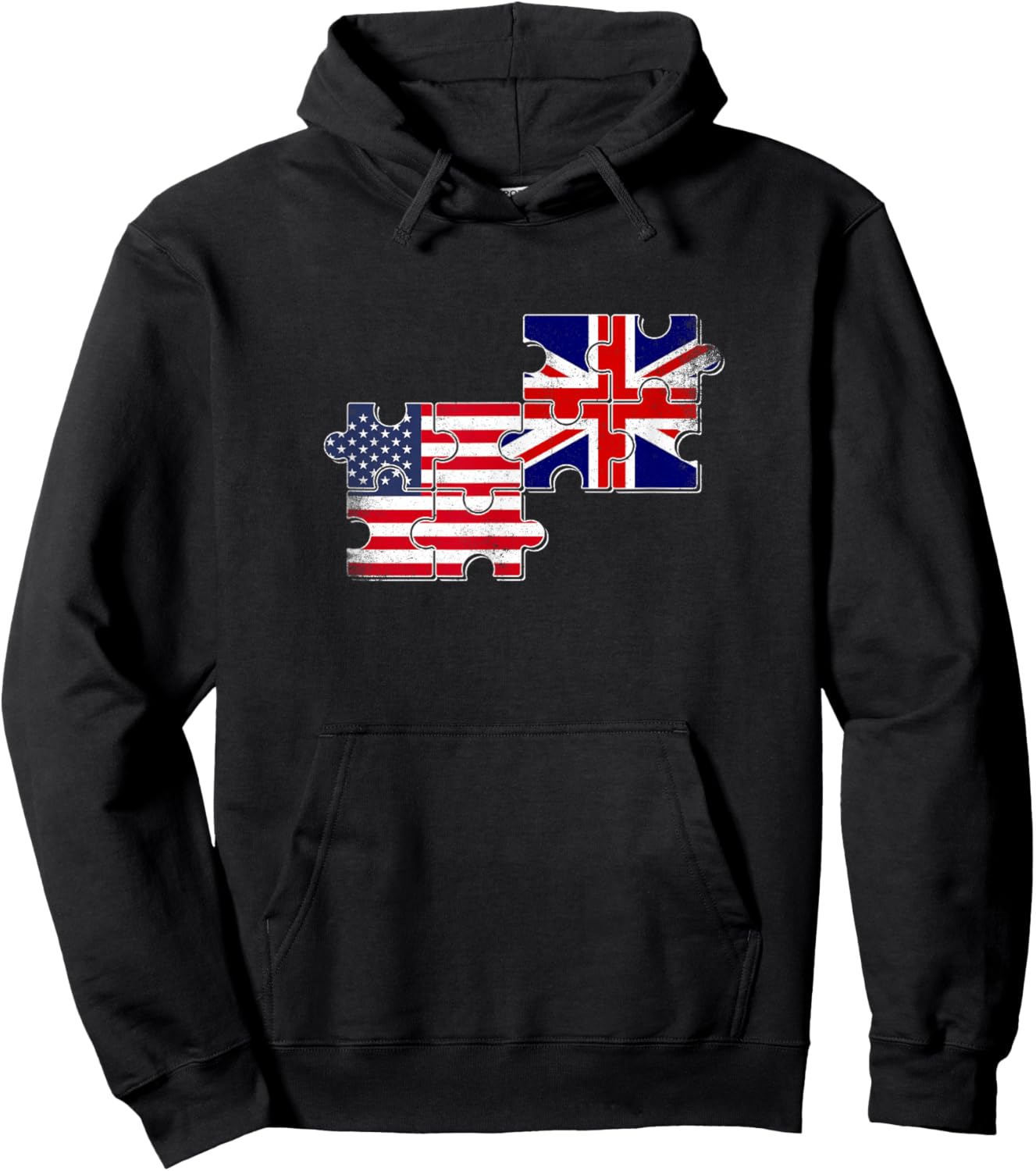 Great Britain USA Flag British Roots American Hoodie - Hoodie | Black