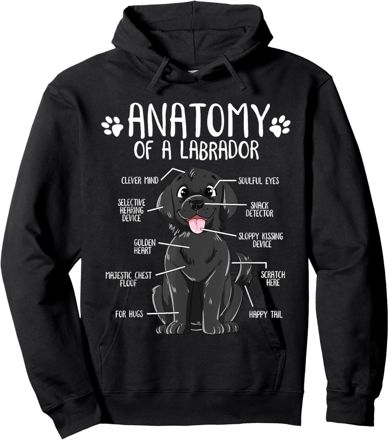 Funny Anatomy Labrador Retriever Black Lab Dog Owner Hoodie - Hoodie | Black