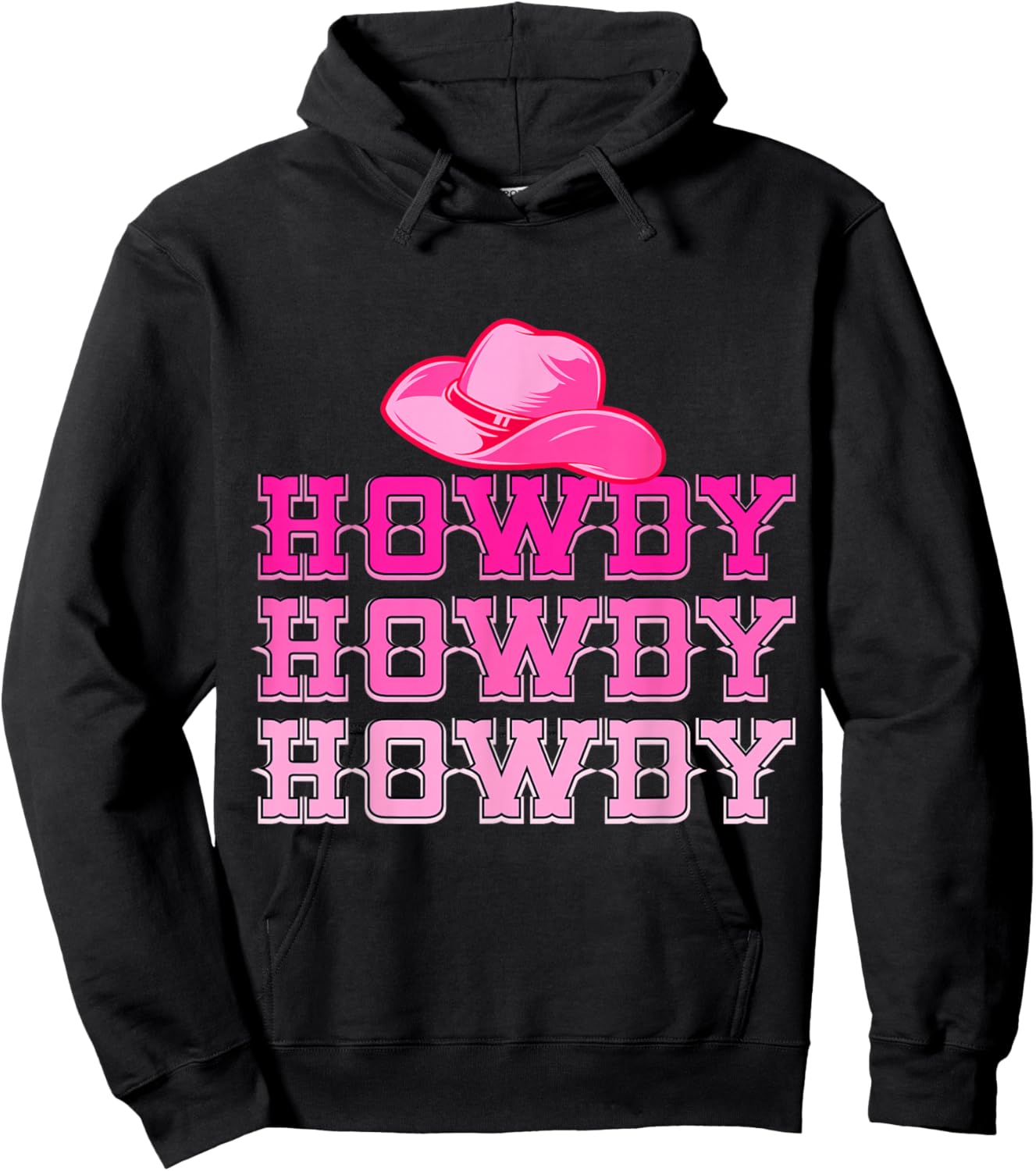 Pink Howdy Western Rodeo Country Woody Cowboy Yee Haw Women Hoodie - Hoodie | Black