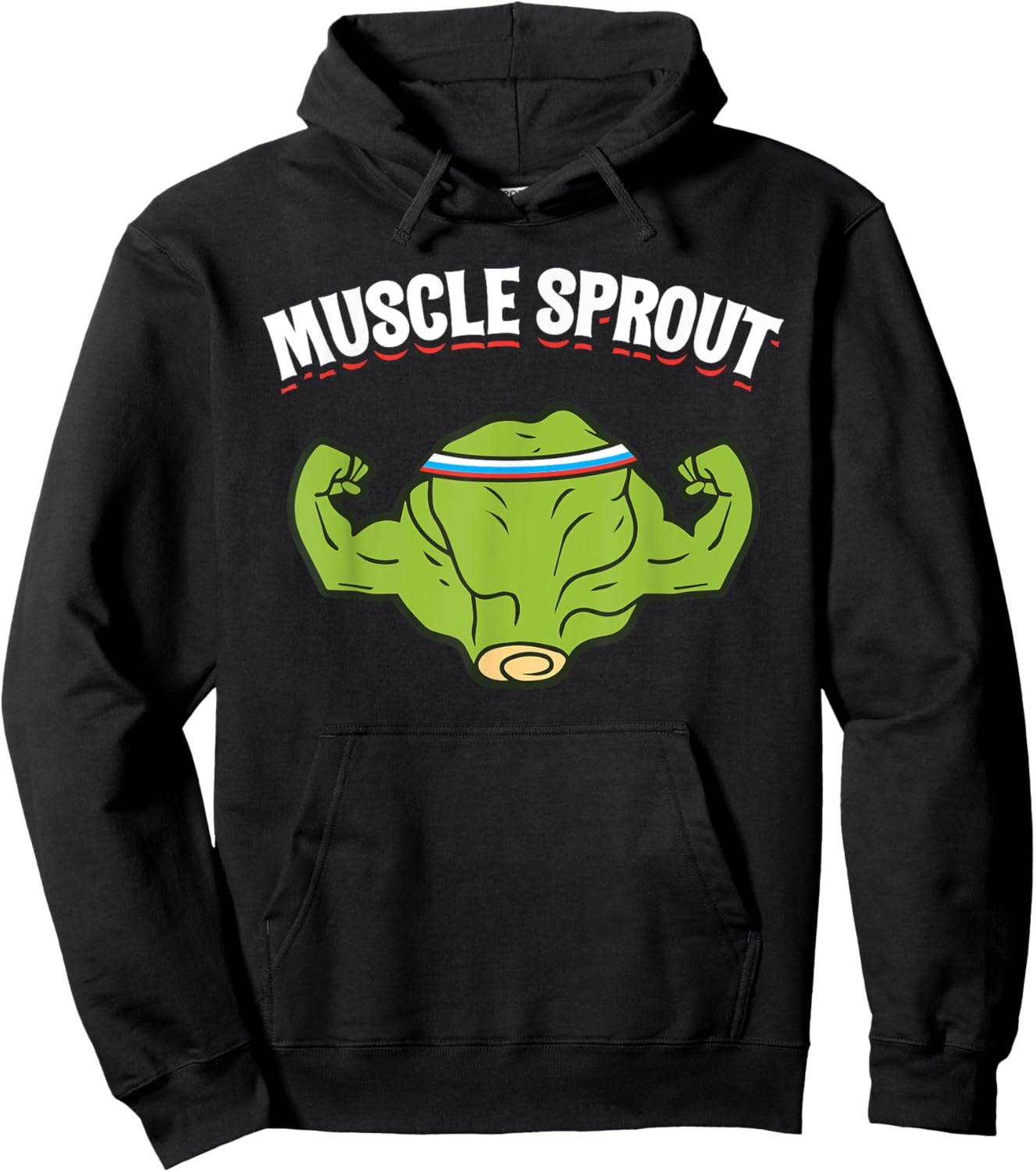 Muscles Sprout Funny Brussels Sprouts Gym Workout Humor Gift Hoodie - Hoodie | Black
