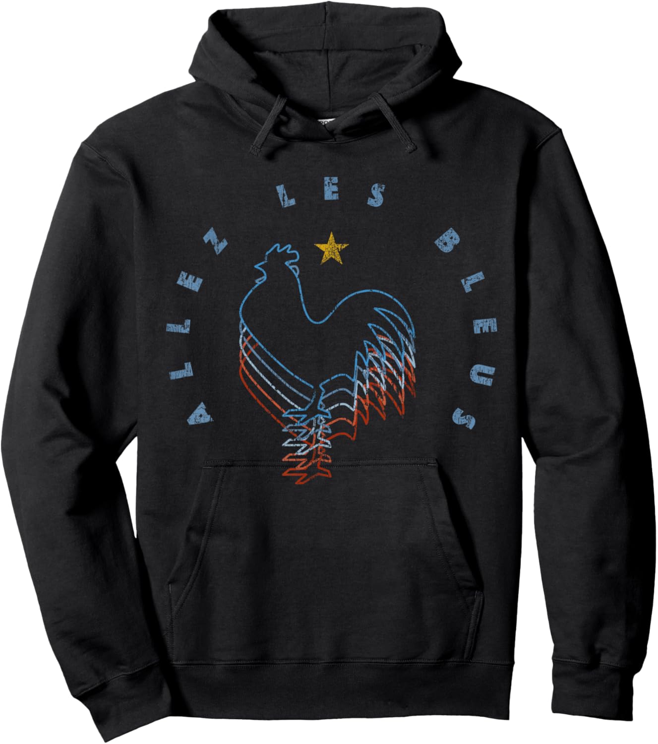 ALLEZ LES BLEUS Retro France Soccer Jersey 2018 French Flag Hoodie - Hoodie | Black