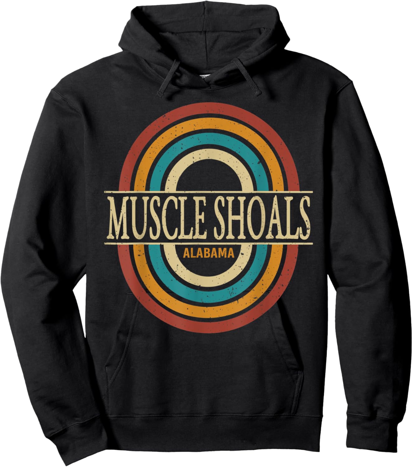 Vintage Retro Muscle Shoals Alabama AL Women Men Souvenirs Hoodie - Hoodie | Black
