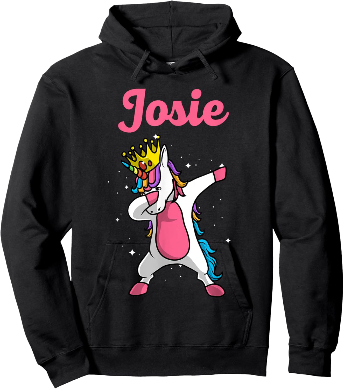 JOSIE Gift Name Personalized Birthday Dabbing Unicorn Queen Hoodie - Hoodie | Black
