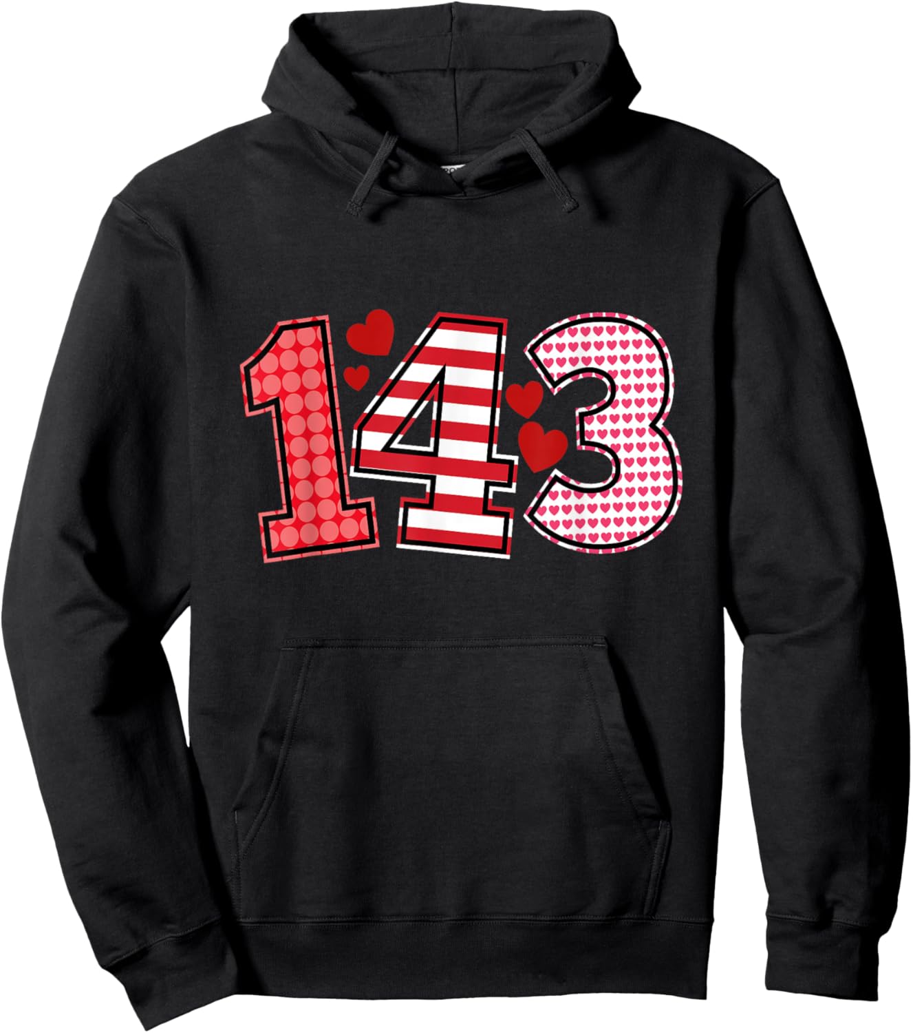 143 I Love You Valentine's Day Valentine's Day 143 Hoodie - Hoodie | Black