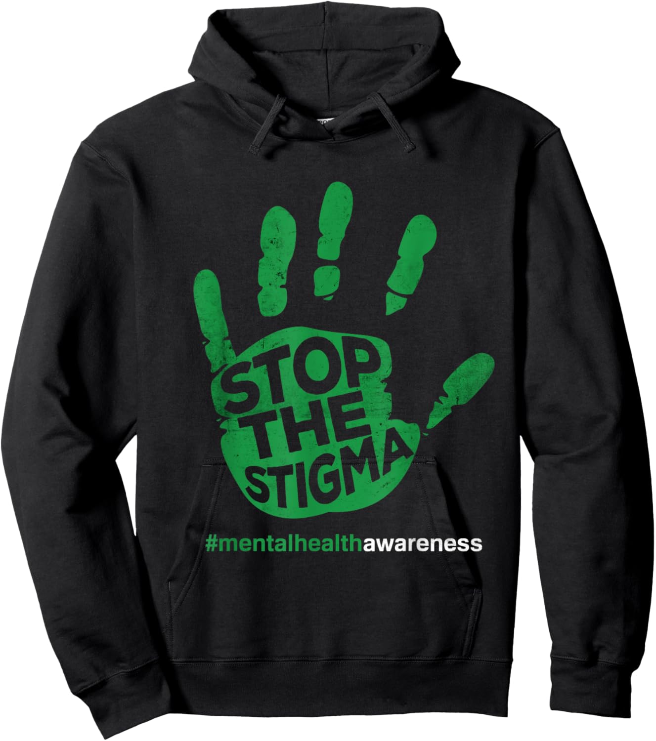 Stop the Stigma Mental Health Awareness Mind health Hoodie - Hoodie | Black