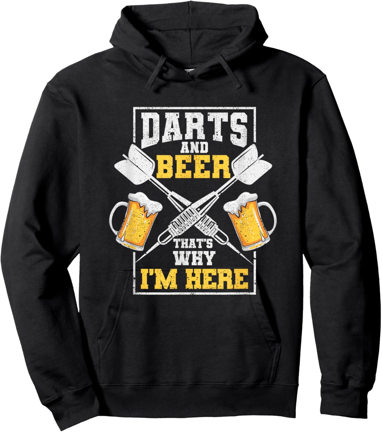Darts And Beer That's Why I'm Here Funny Dart Player Lover Hoodie - Hoodie | Black