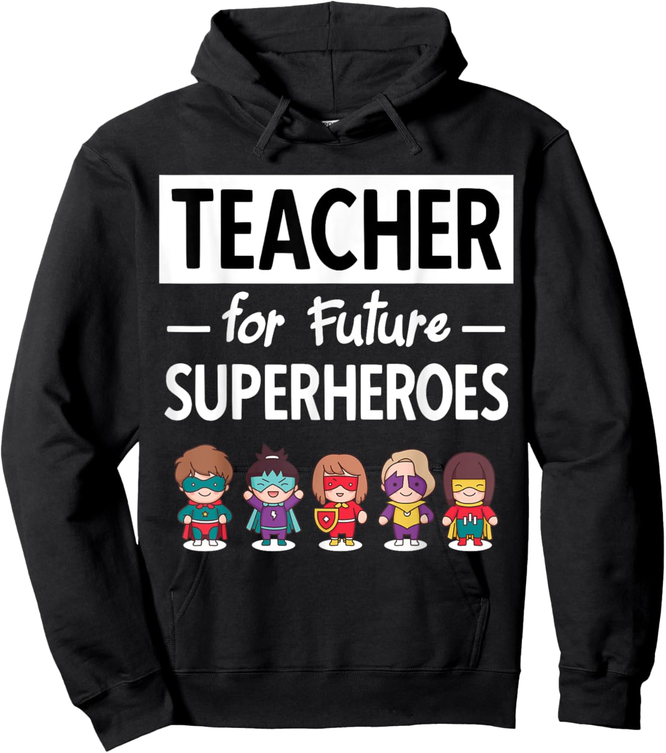 Teacher Superhero Teacher Education Fun Hoodie - Hoodie | Black