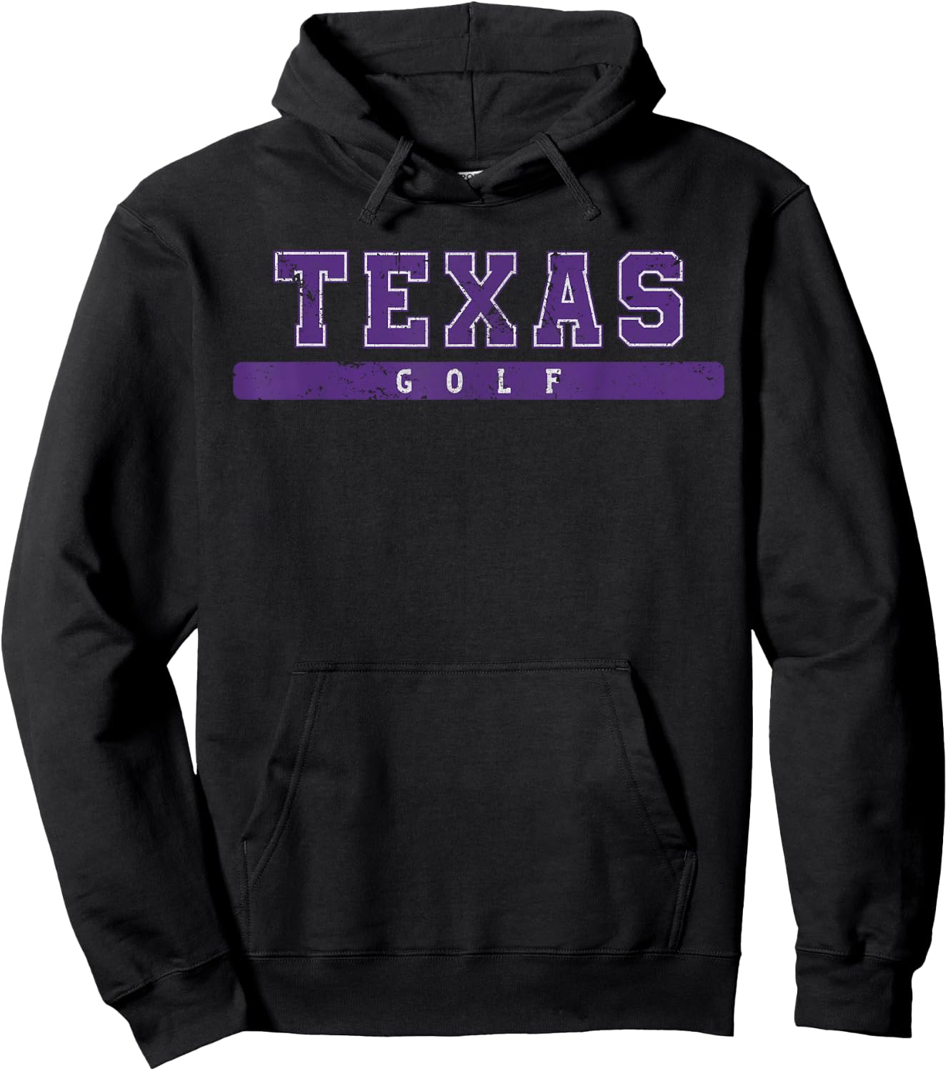Texas Golf Purple Vintage Text Hoodie - Hoodie | Black