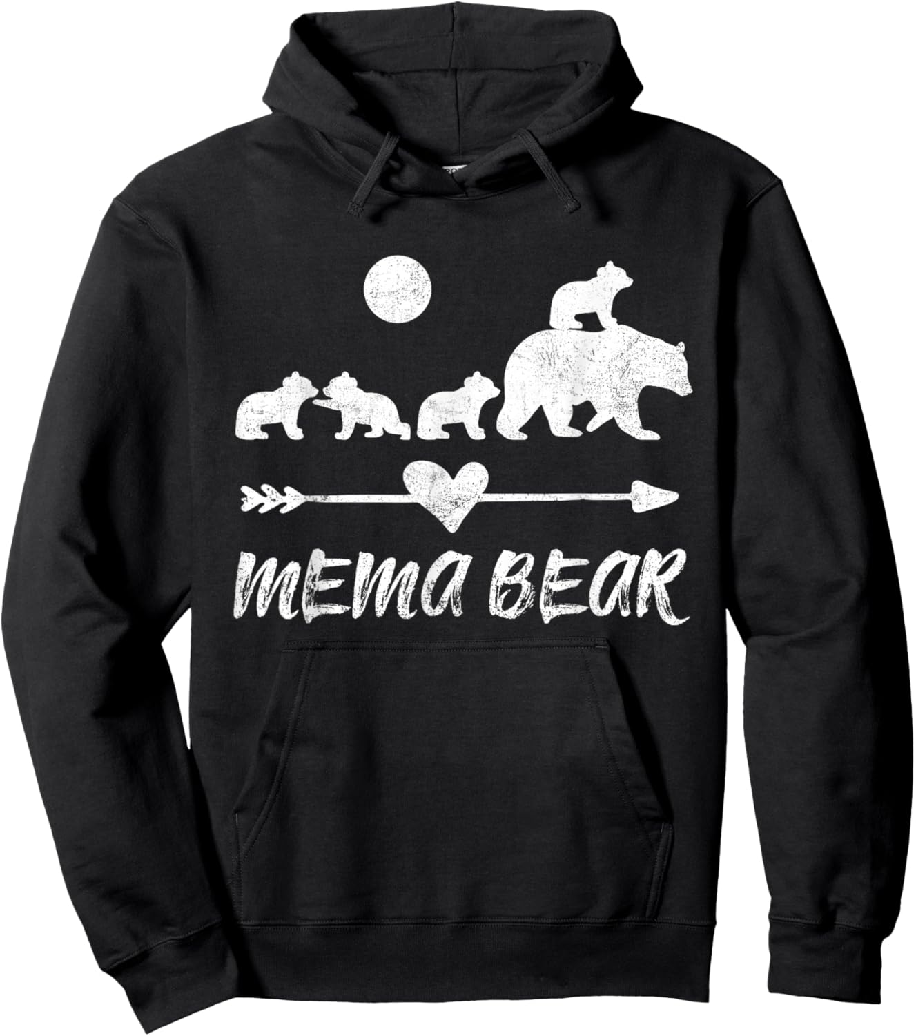 Mema Bear Shirt with Four Cute Bear Cubs Gift Hoodie - Hoodie | Black