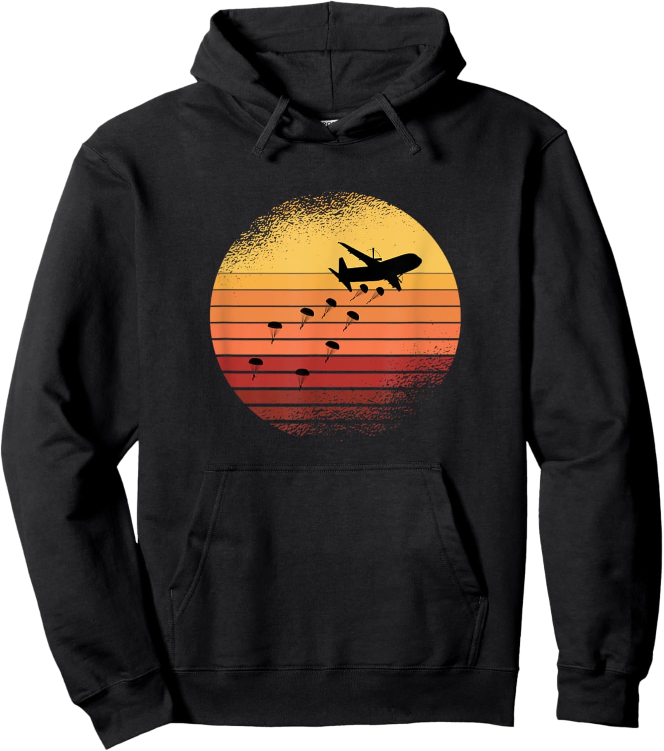 Paratrooper Vintage Army Parachute Hoodie - Hoodie | Black