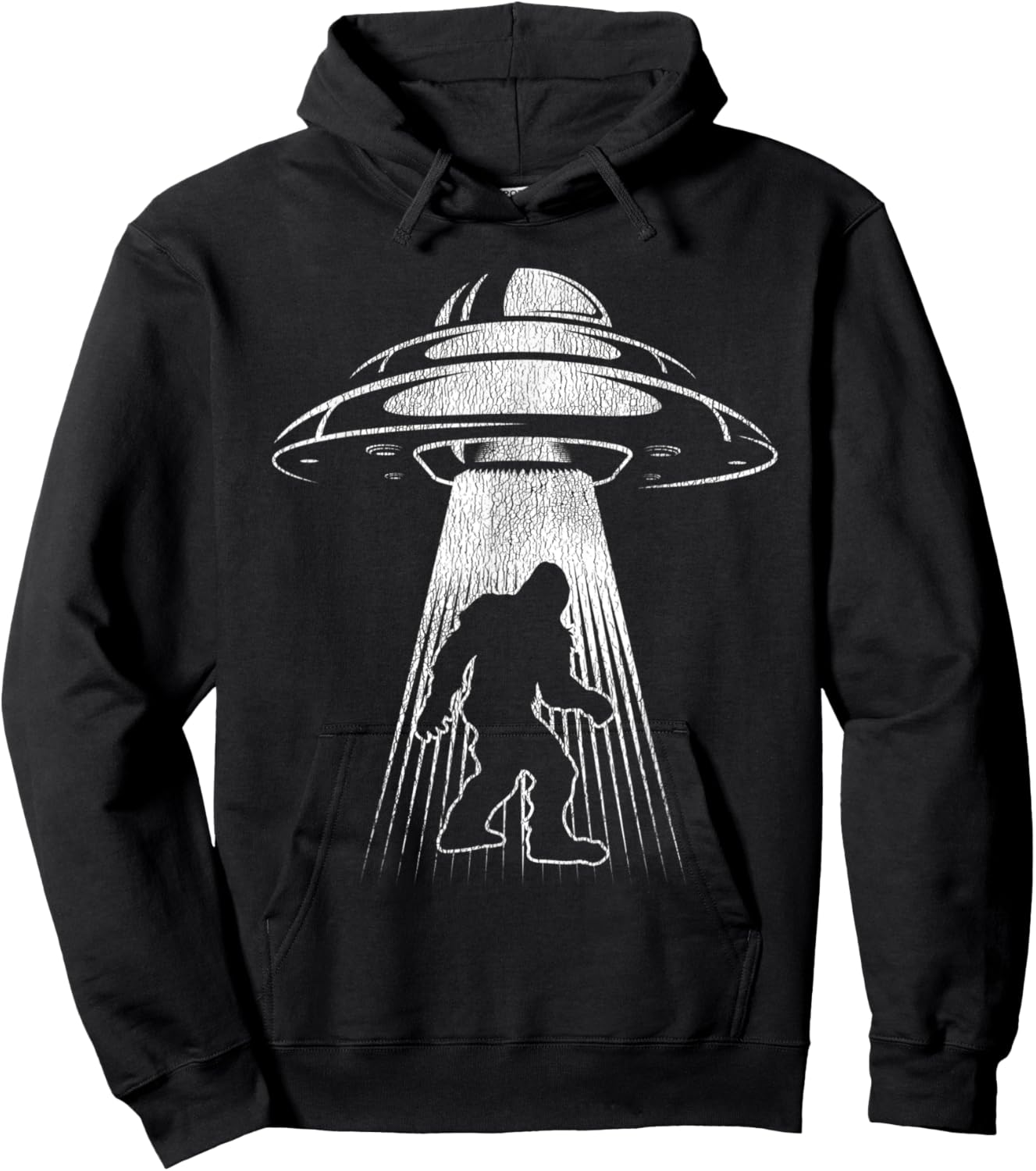 Yeti UFO Bigfoot Alien Abduction Cryptid Sasquatch Bigfoot Hoodie - Hoodie | Black