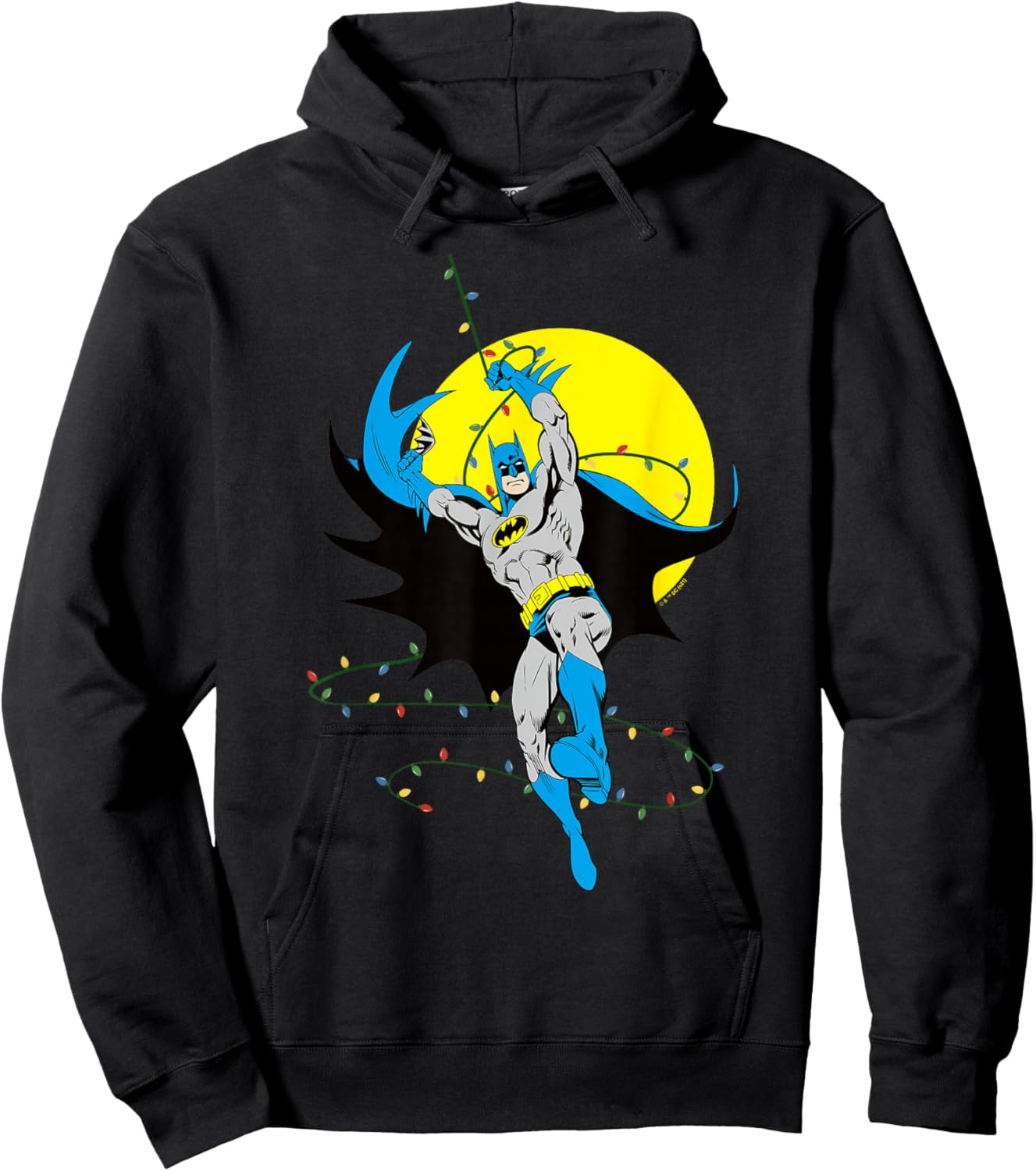 DC Comics Batman Christmas Lights Action Swing Hoodie - Hoodie | Black