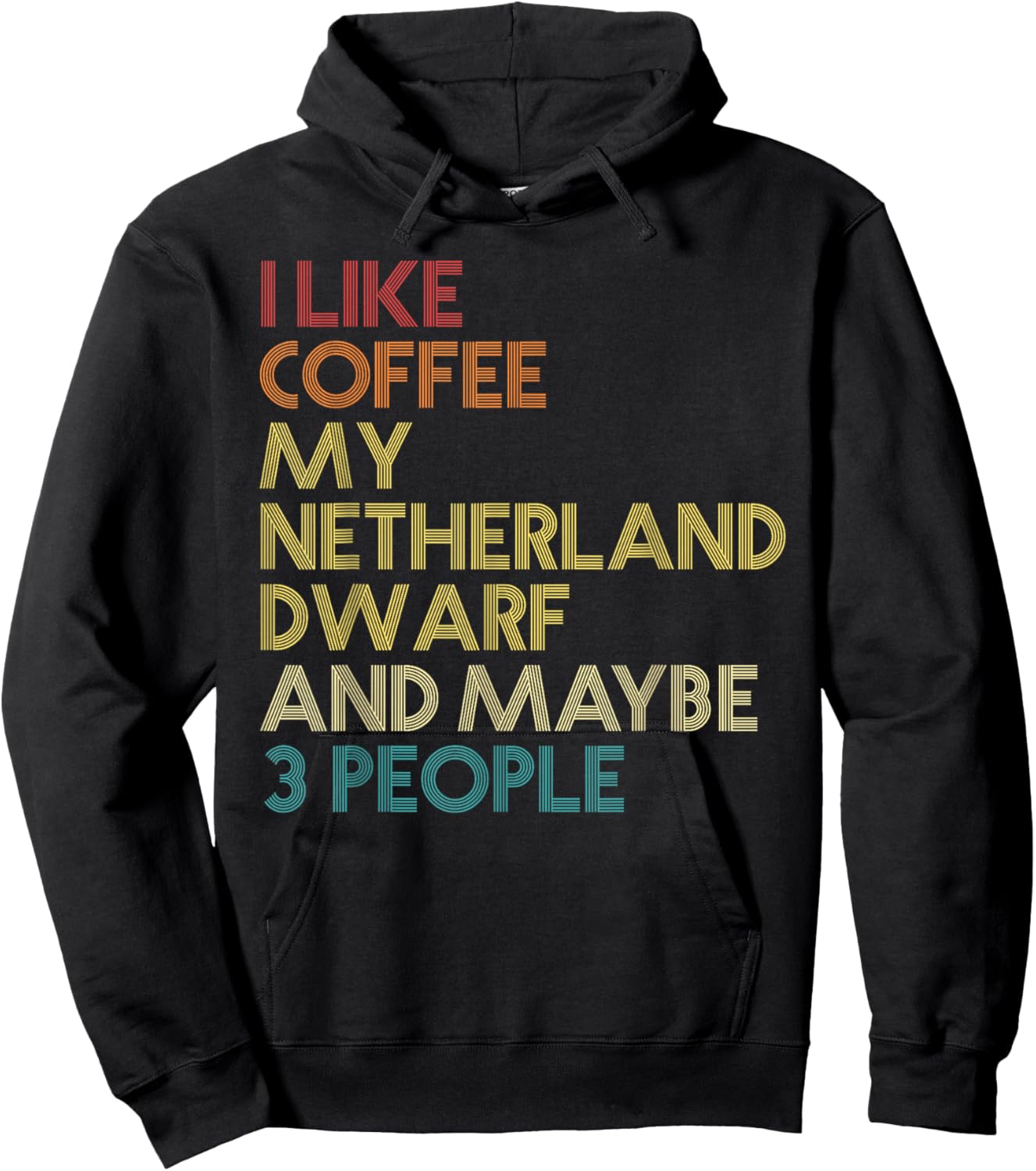 Netherland Dwarf Rabbit Owner Coffee Lover Vintage Retro Hoodie - Hoodie | Black