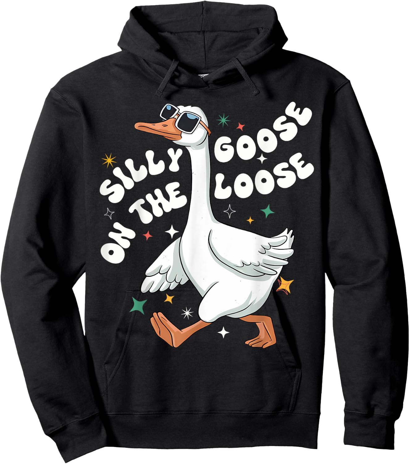 Groovy Silly Goose On The Loose Meme Retro Goose Clubs Hoodie - Hoodie | Black