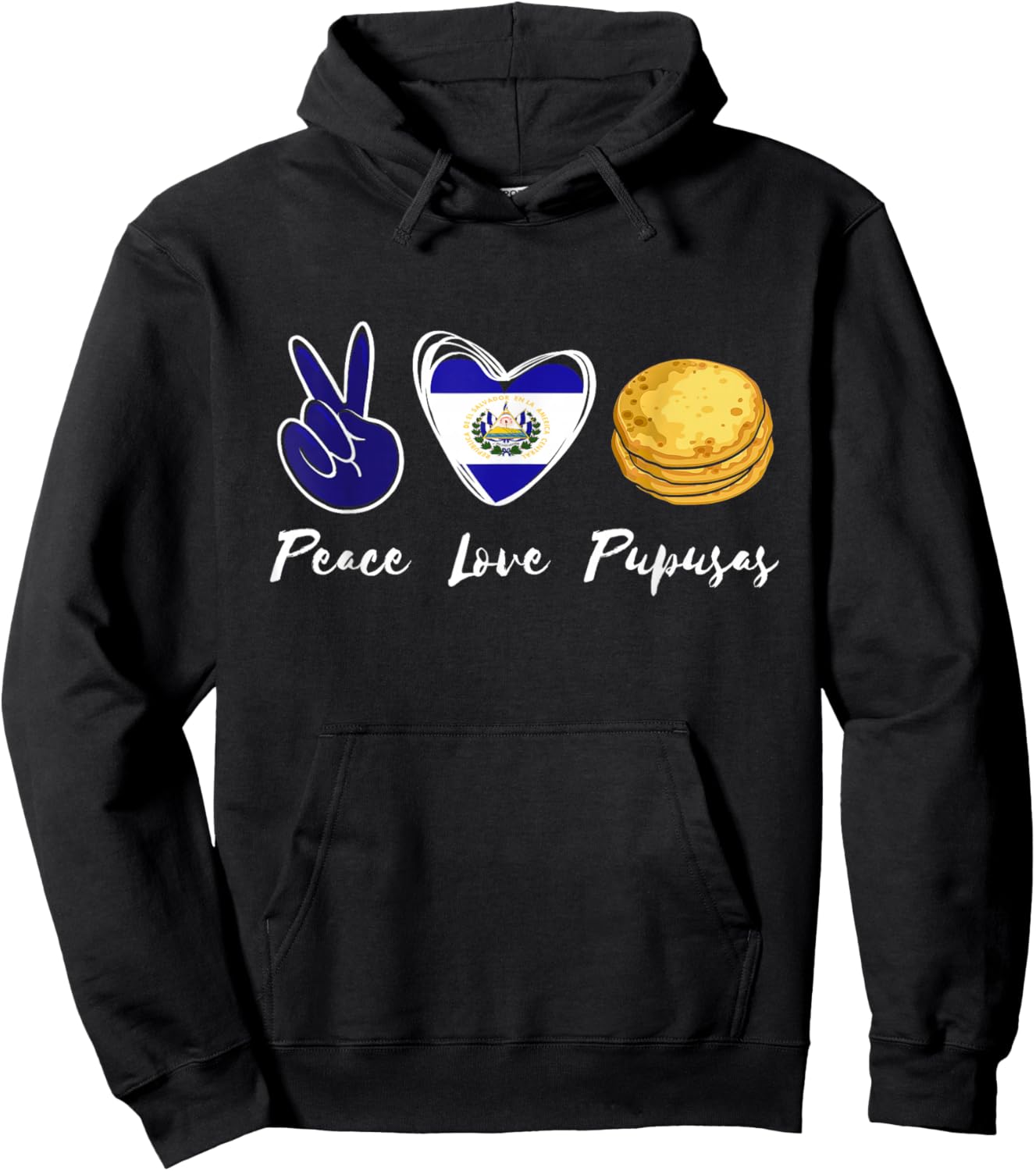 Pupusas Lover Love Peace El Salvadaor El Salvadorian Food Hoodie - Hoodie | Black