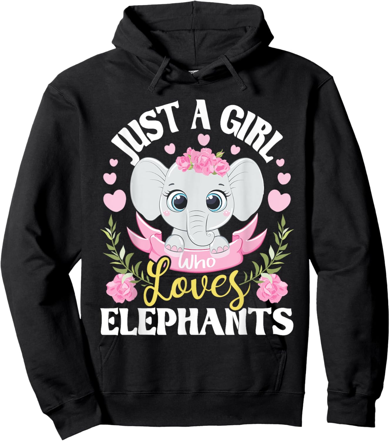 Just A Girl Who Loves Elephants - Elephant Lover Zookeeper Hoodie - Hoodie | Black