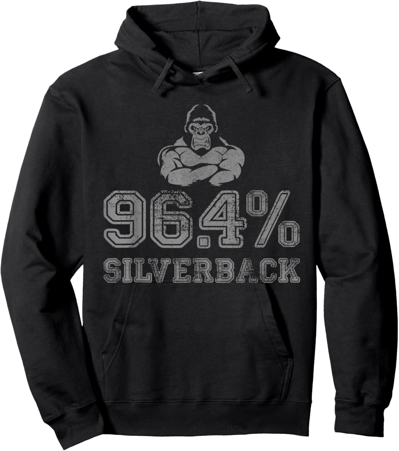 96.4% Silverback Gorilla Gym Apperal and gear, Gym wear Hoodie - Hoodie | Black