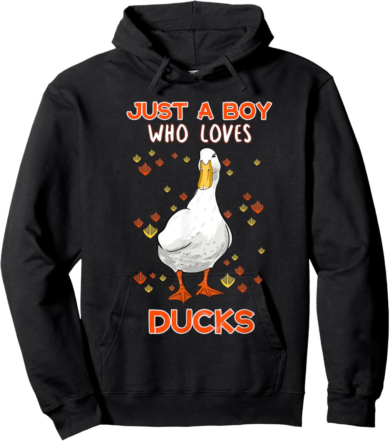 Just A Boy Who Loves Ducks Funny Duck Lover Quote Hoodie - Hoodie | Black