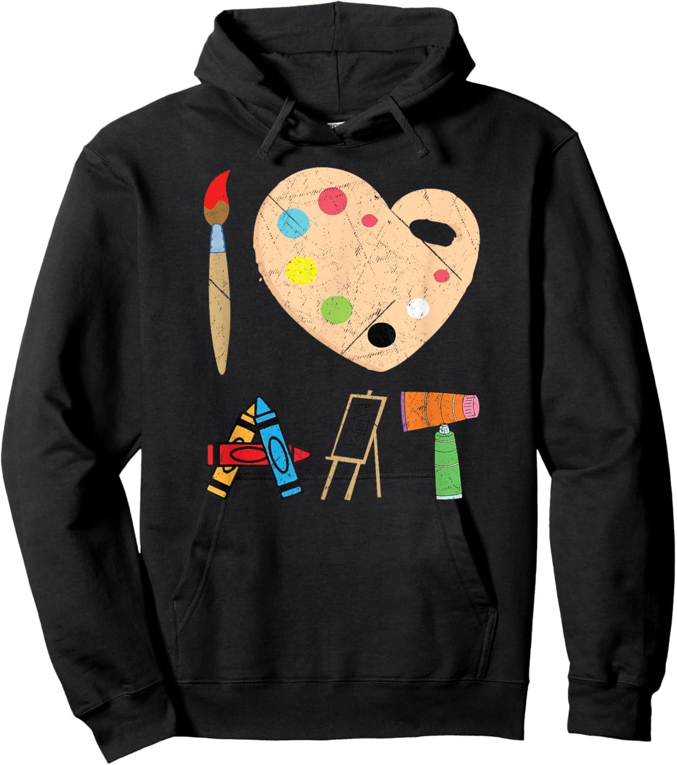 Funny Cool I Love Art Fun Colorful Future Artist And Craft Hoodie - Hoodie | Black