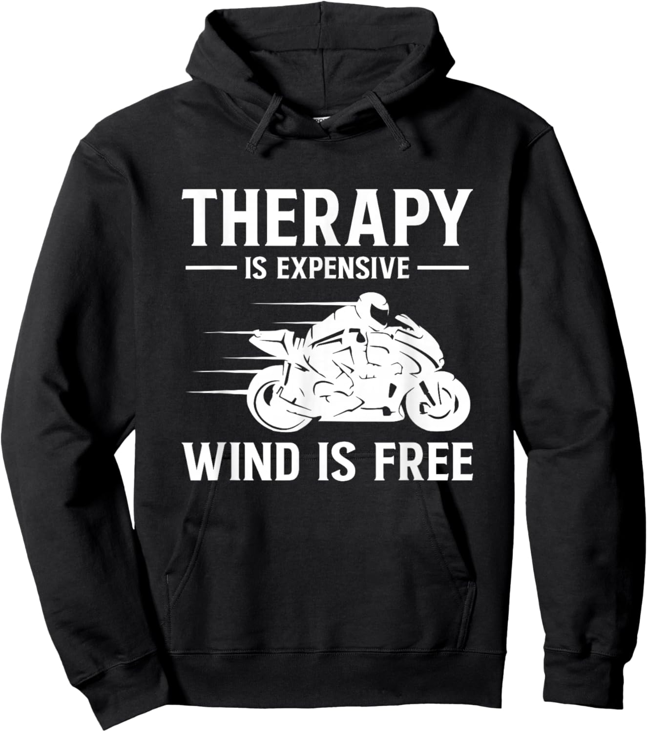Therapy is Expensive Wind is Free Supersportsman Sports Bike Hoodie - Hoodie | Black