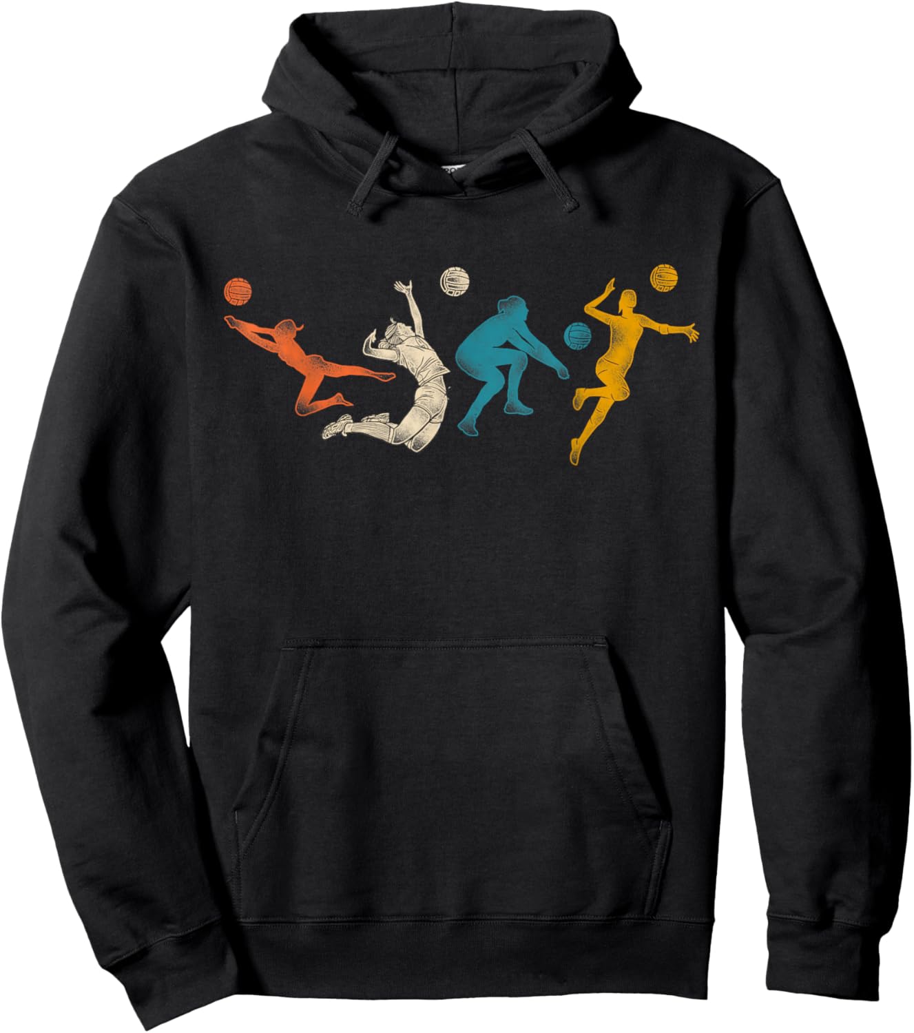 Volleyball Player Team Retro Vintage Hoodie - Hoodie | Black