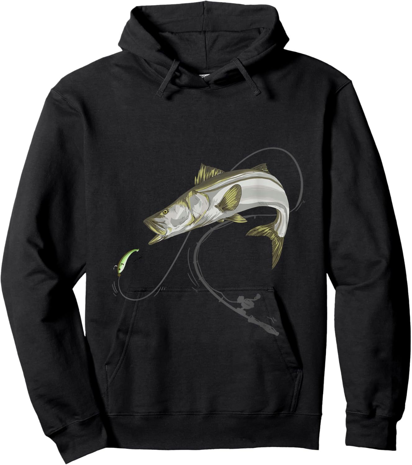 Snook fishing lure Robalo Sergeant Fish Linesider Soapfish Hoodie - Hoodie | Black