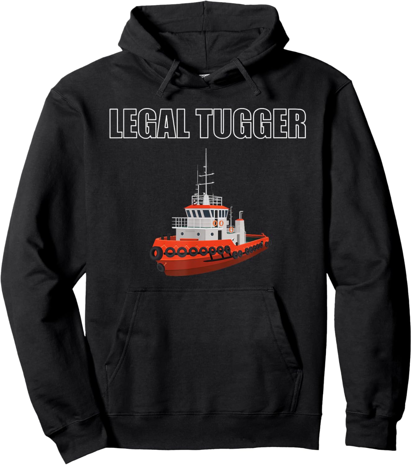 Legal Tugger Tugboat Apparel Tug Boat Crew Ship Lover Hoodie - Hoodie | Black