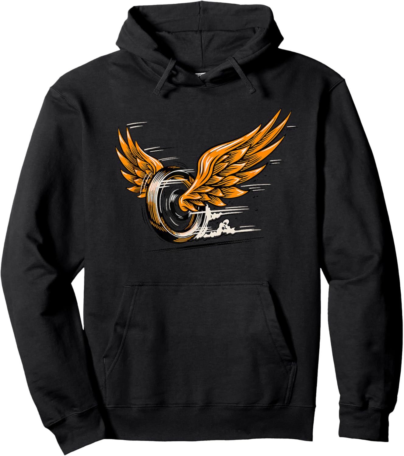 Vintage Winged Wheel Motorcycle Biker Retro Classic Hoodie - Hoodie | Black