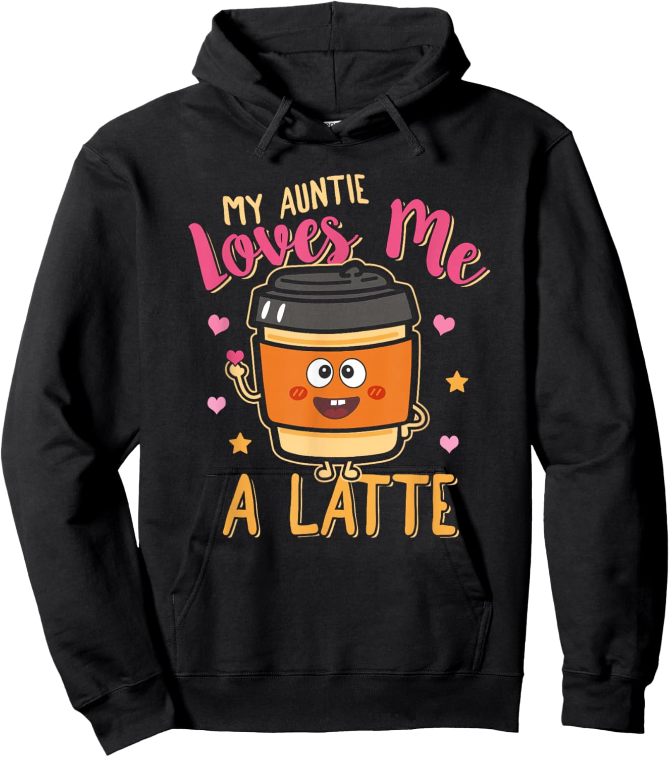 Kids My Auntie Loves Me A Latte Aunt Hoodie - Hoodie | Black