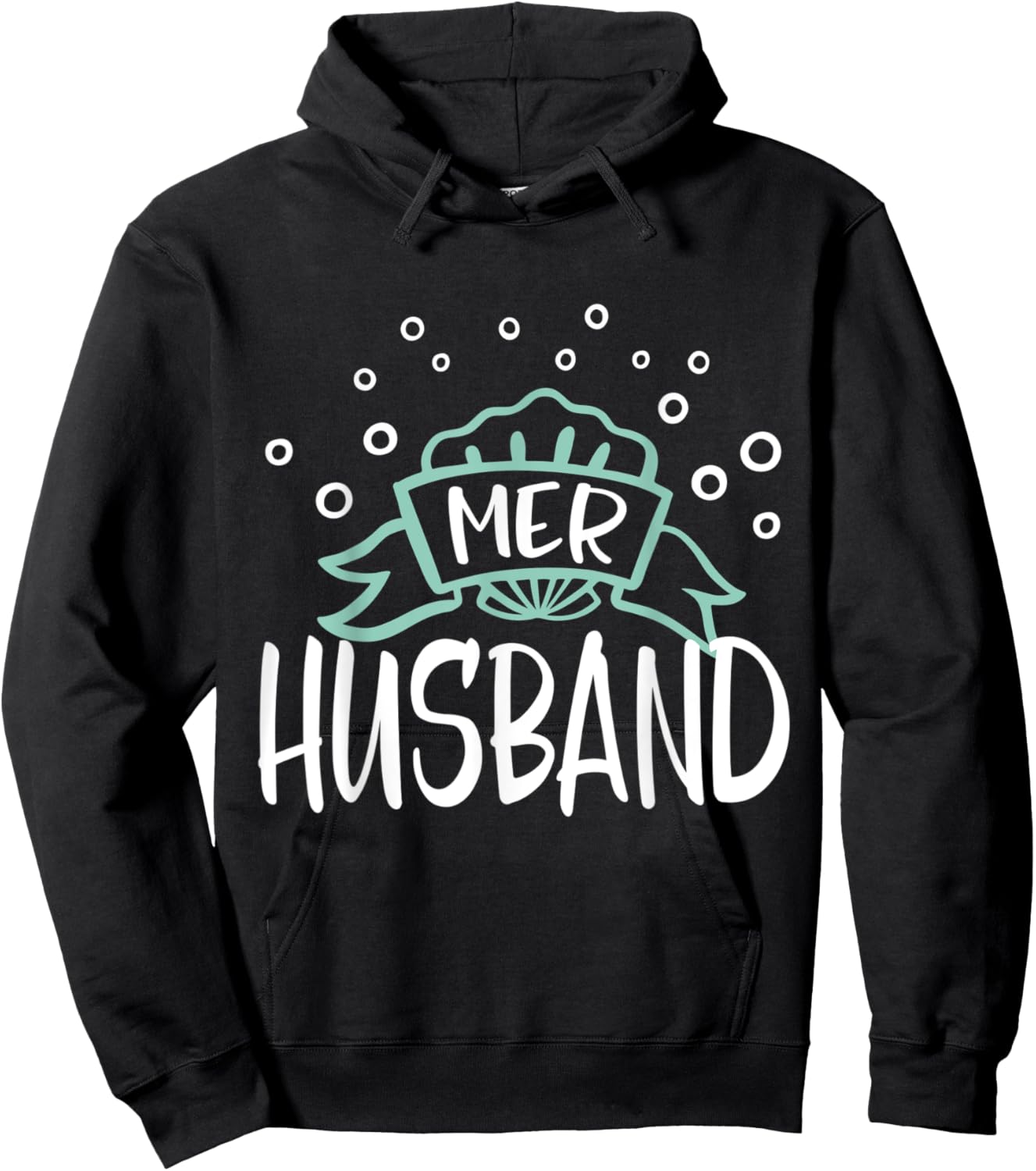 Mer Husband Mermaid Matching Family Hoodie - Hoodie | Black